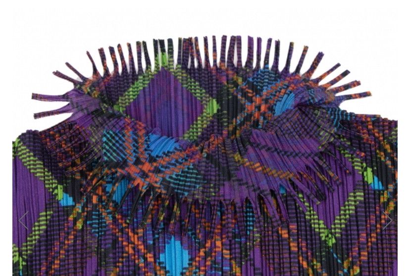 Issey Miyake ISSEY MIYAKE PLEATS PLEASE Argyle Print Fringe Size S / US 4 / IT 40 - 3 Thumbnail