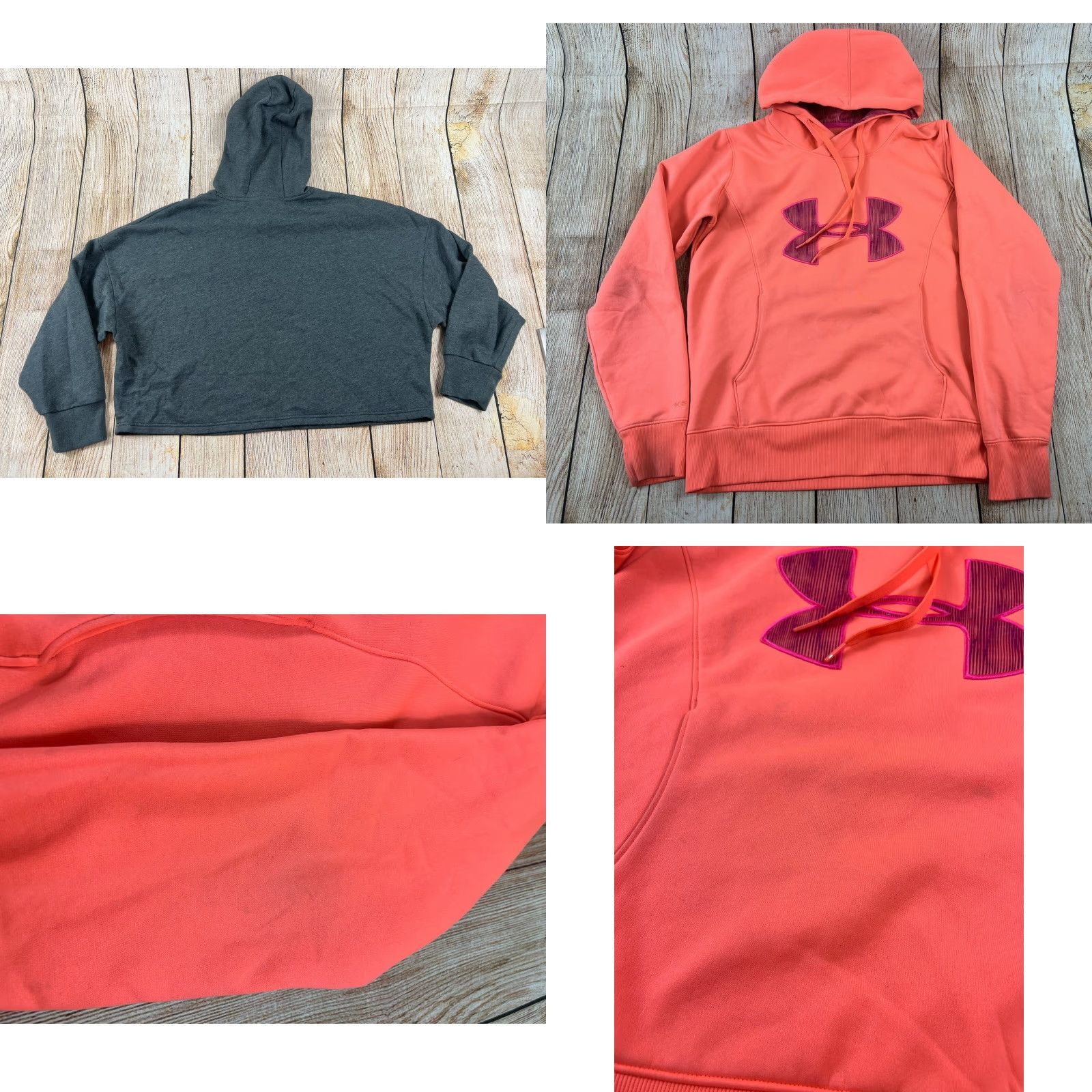 Under Armour VINTAGE Under Armour Women’s Shorts Hoodie Crop Pink Grey S Lot of 3 Activewear XSmall? Size S / US 4 / IT 40 - 9 Thumbnail
