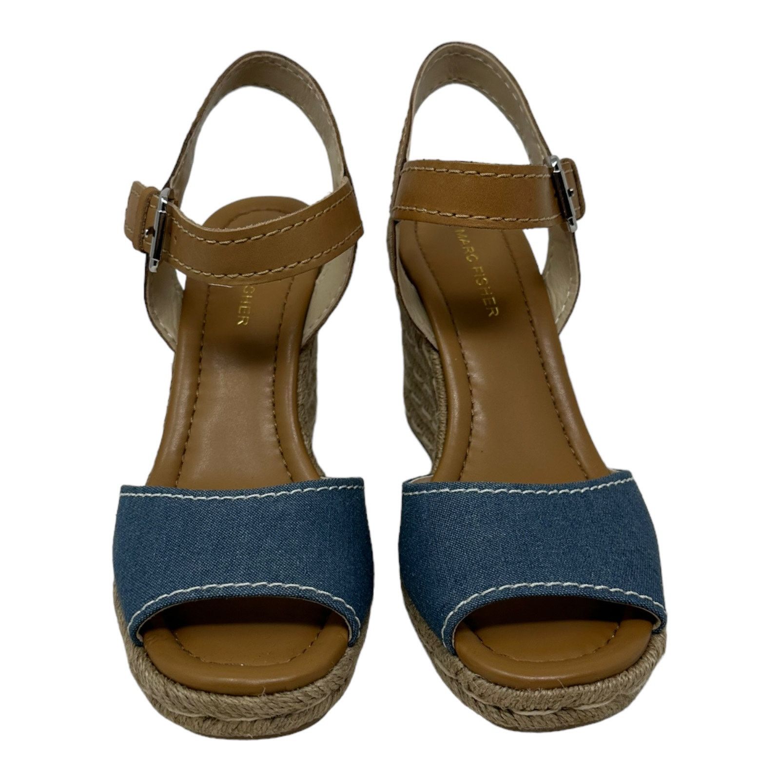 Marc Fisher Marc Fisher Denim & Leather Espadrille Wedges Sandals 7.5 Size US 7.5 / IT 37.5 - 9 Thumbnail