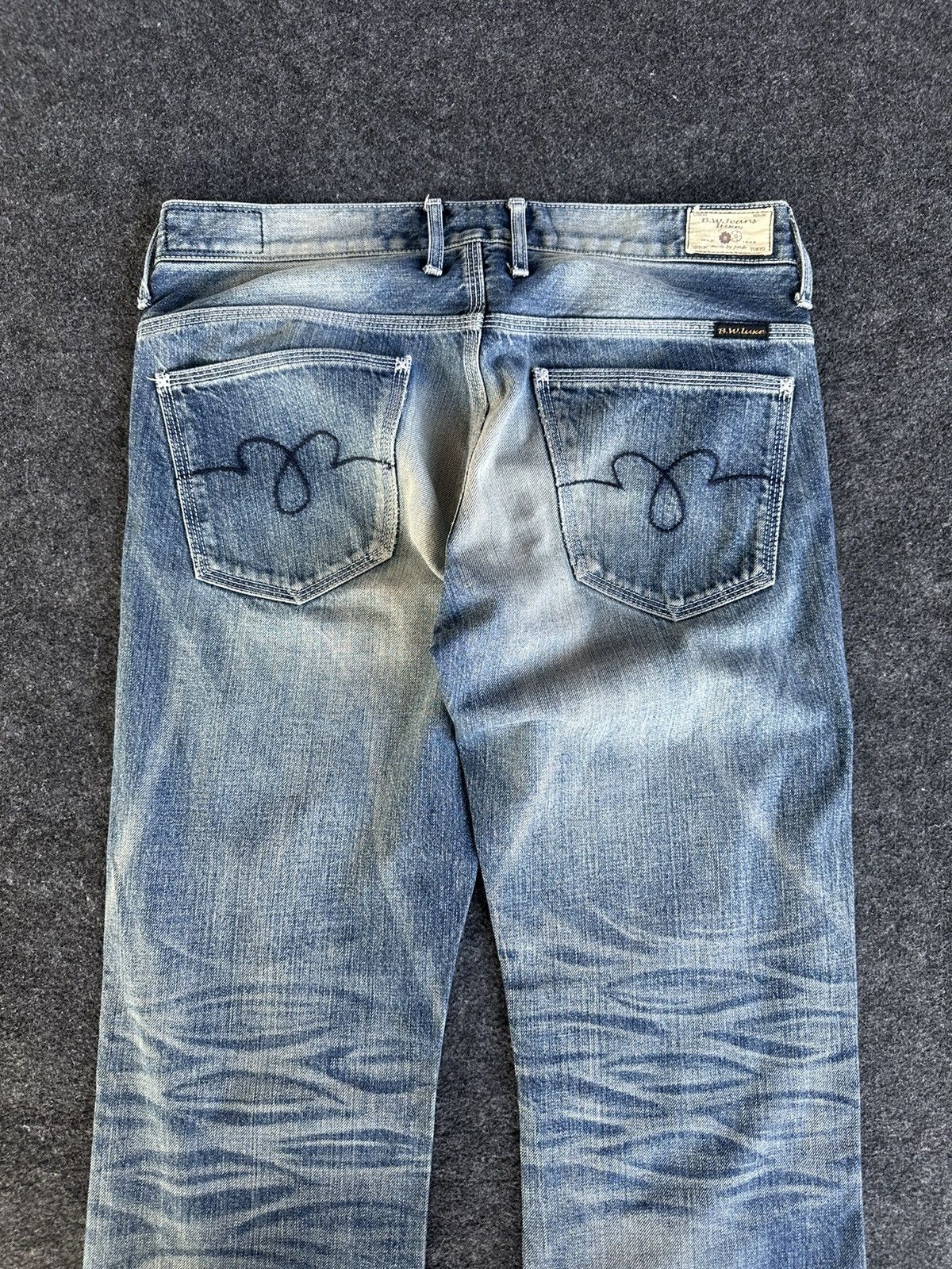 Beauty Beast Vintage Blue Way Nice Faded Washed Denim D269 Size US 32 / EU 48 - 6 Thumbnail