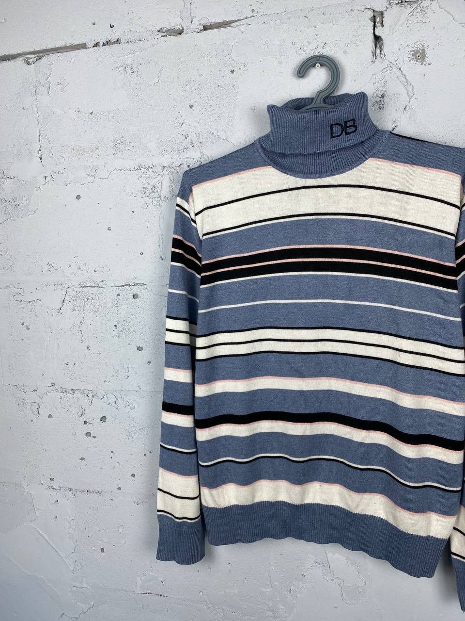 Dirk Bikkembergs Vintage Drik Bikkembergs Striped Big Logo Turtleneck Sweater Size US L / EU 52-54 / 3 - 4 Thumbnail