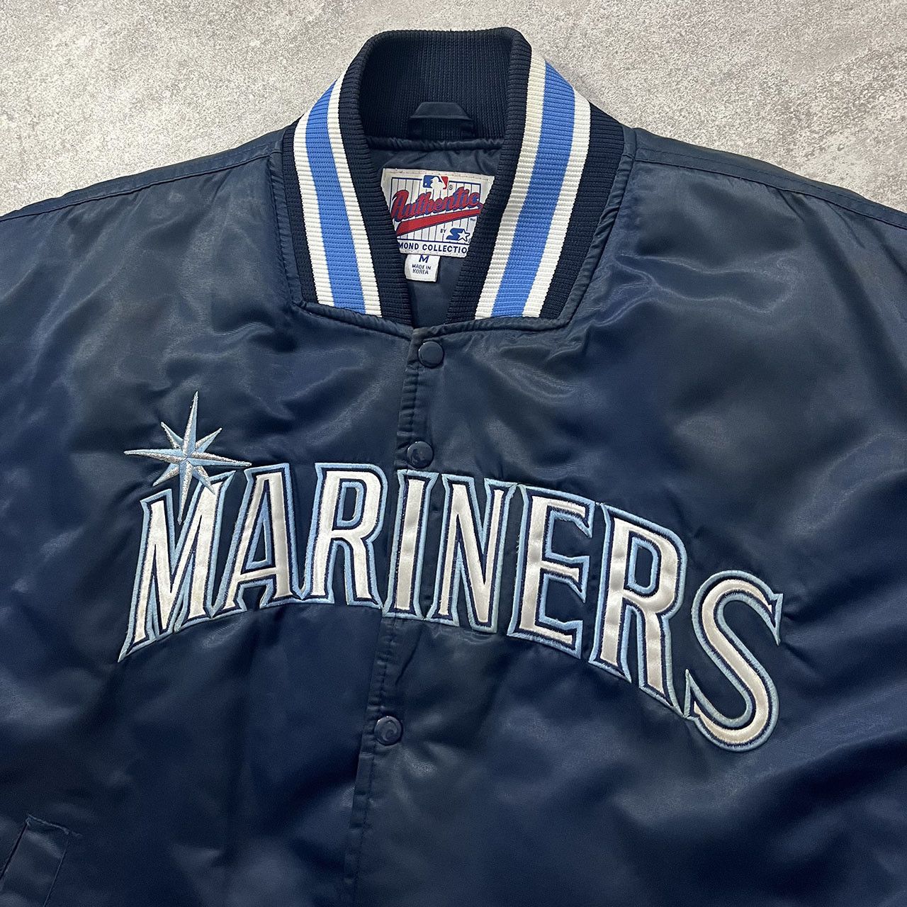 MLB × Starter × Vintage SEATTLE MARINERS STARTER SATIN JACKET DUGOUT SIZE M  | Grailed