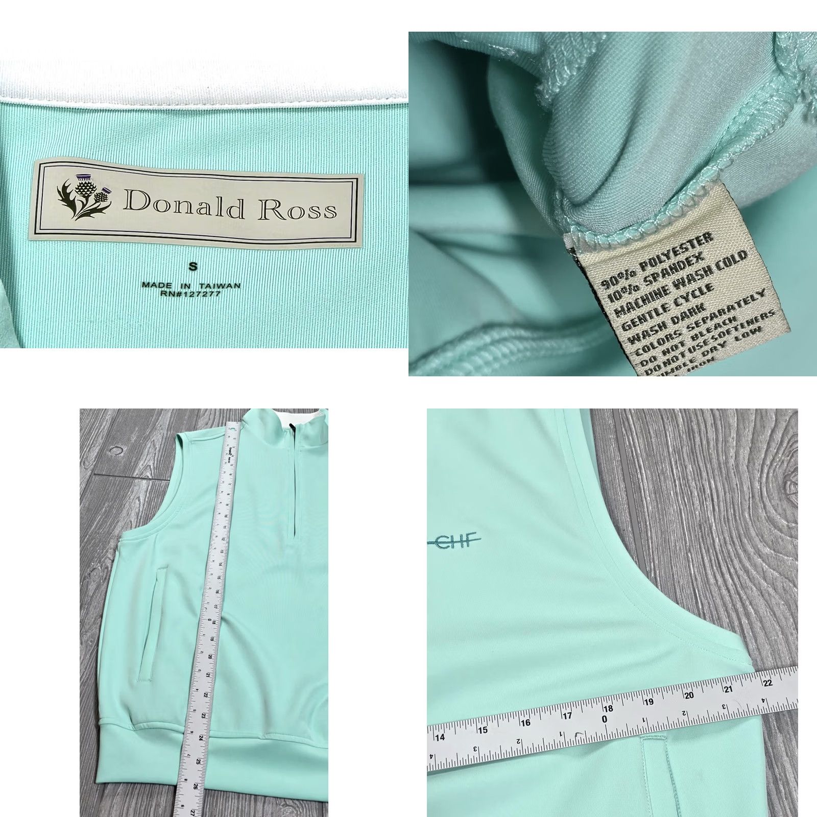 Logo 7 VINTAGE Golf Vest Performance 1/2 Zip Mint Green Soft Cool Sz Small CHF Logo Donald Ross Size US S / EU 44-46 / 1 - 8 Thumbnail