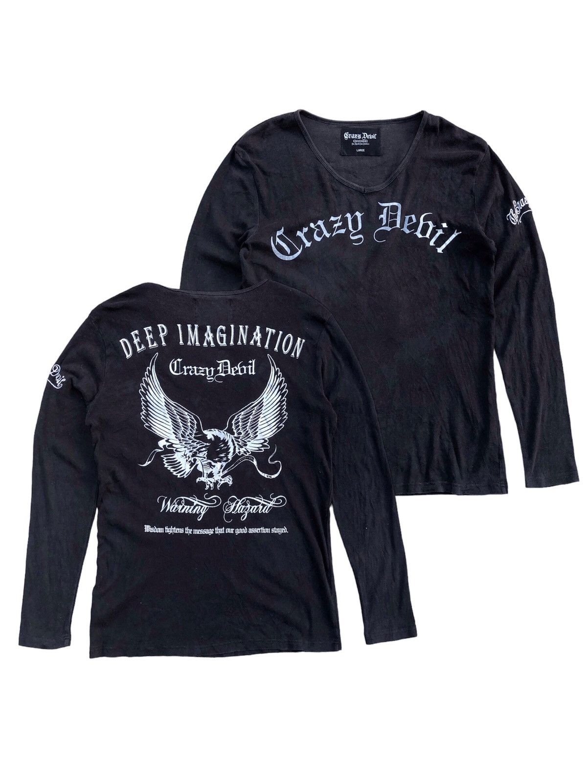 image of Hysteric Glamour x If Six Was Nine Crazy Devil Eagle Long Sleeve Ifsixwasnine Lgb Style in Black (S