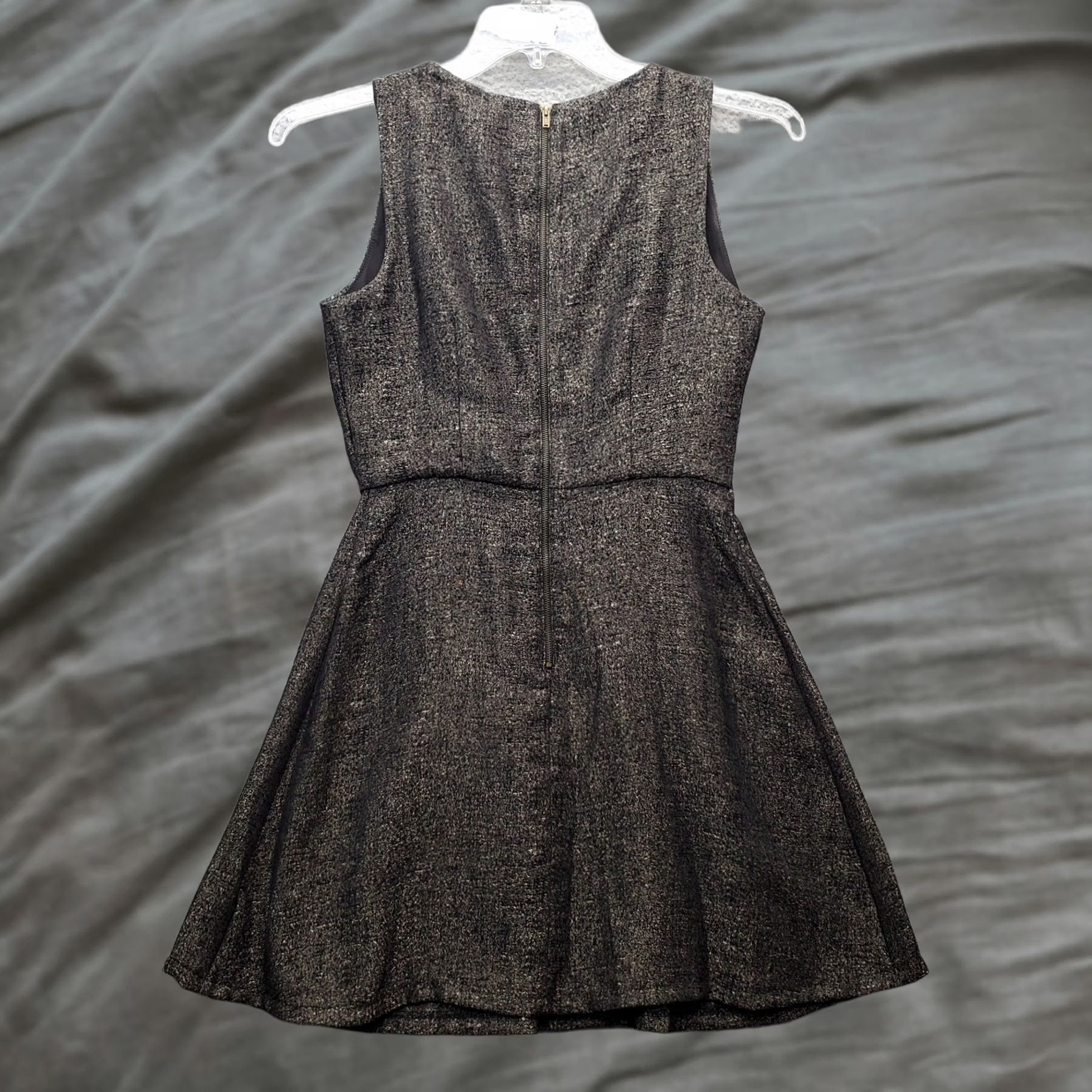 Vintage One Clothing Skater Dress Womens Small Multi Gold Metallic Sleeveless Back Zip Dress Size S / US 4 / IT 40 - 1 Thumbnail