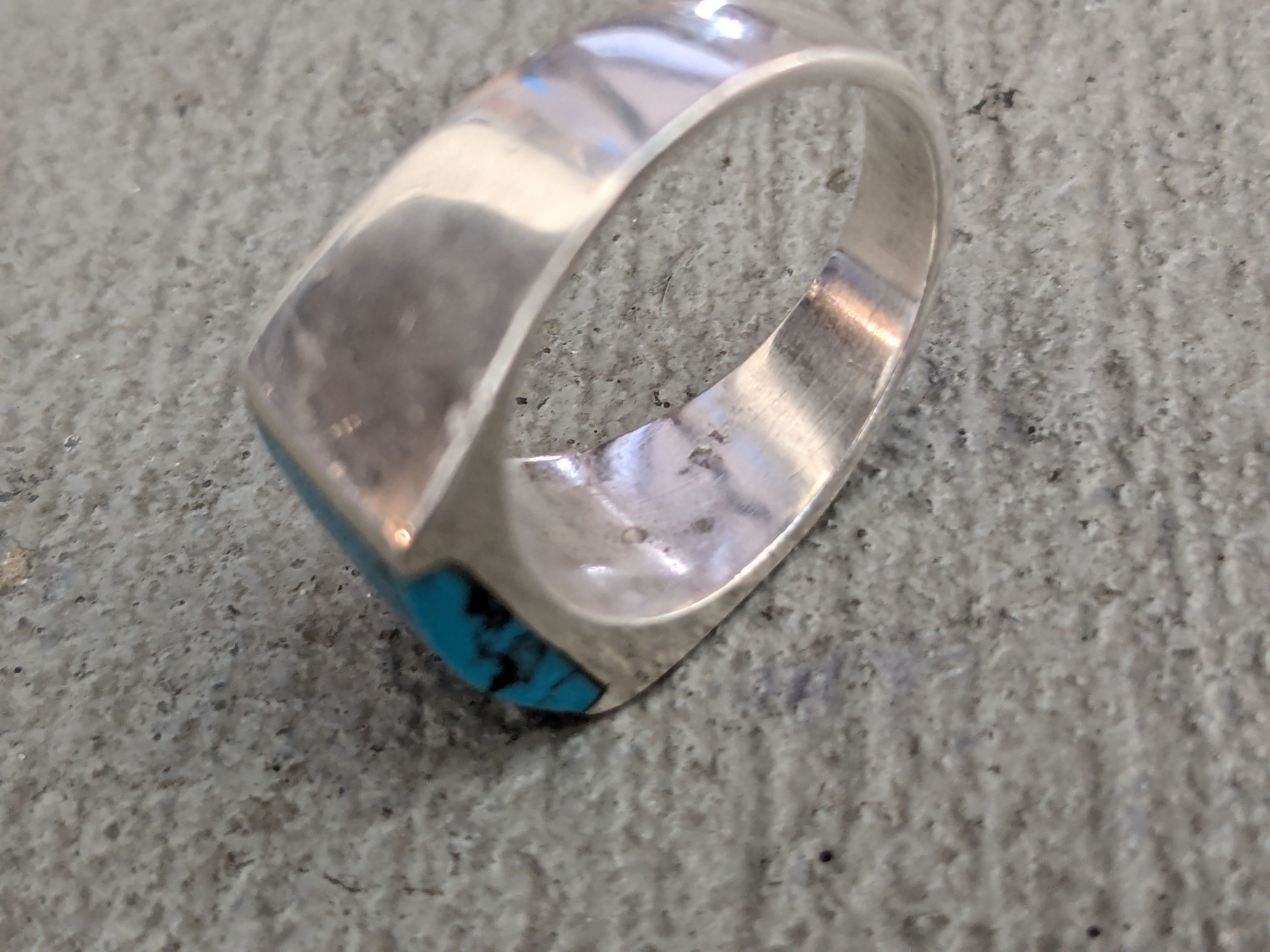Vintage Vintage Sterling Silver Ring Blue Howlite Taxco 10 Turquoise Size ONE SIZE - 8 Thumbnail