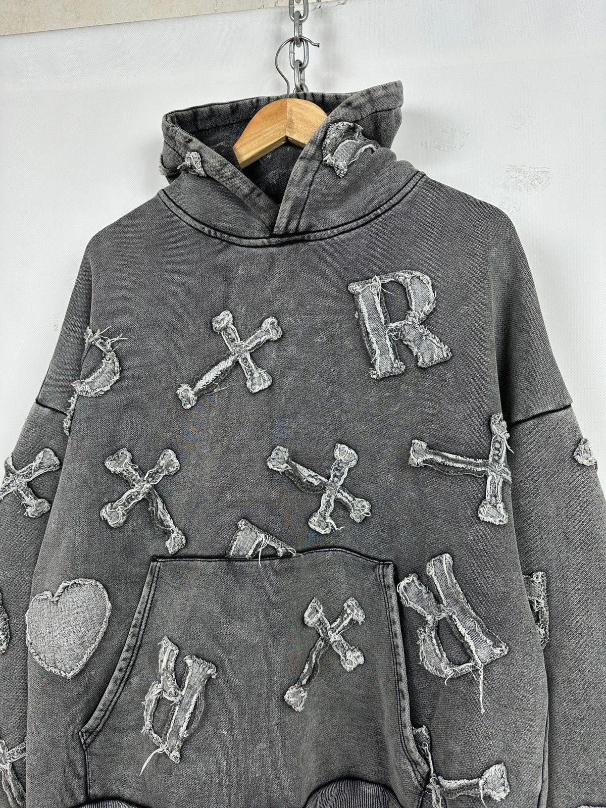 Racer Worldwide Racer Worldwide Washed Patch Cross Oversized Hoodie Size US M / EU 48-50 / 2 - 4 Thumbnail