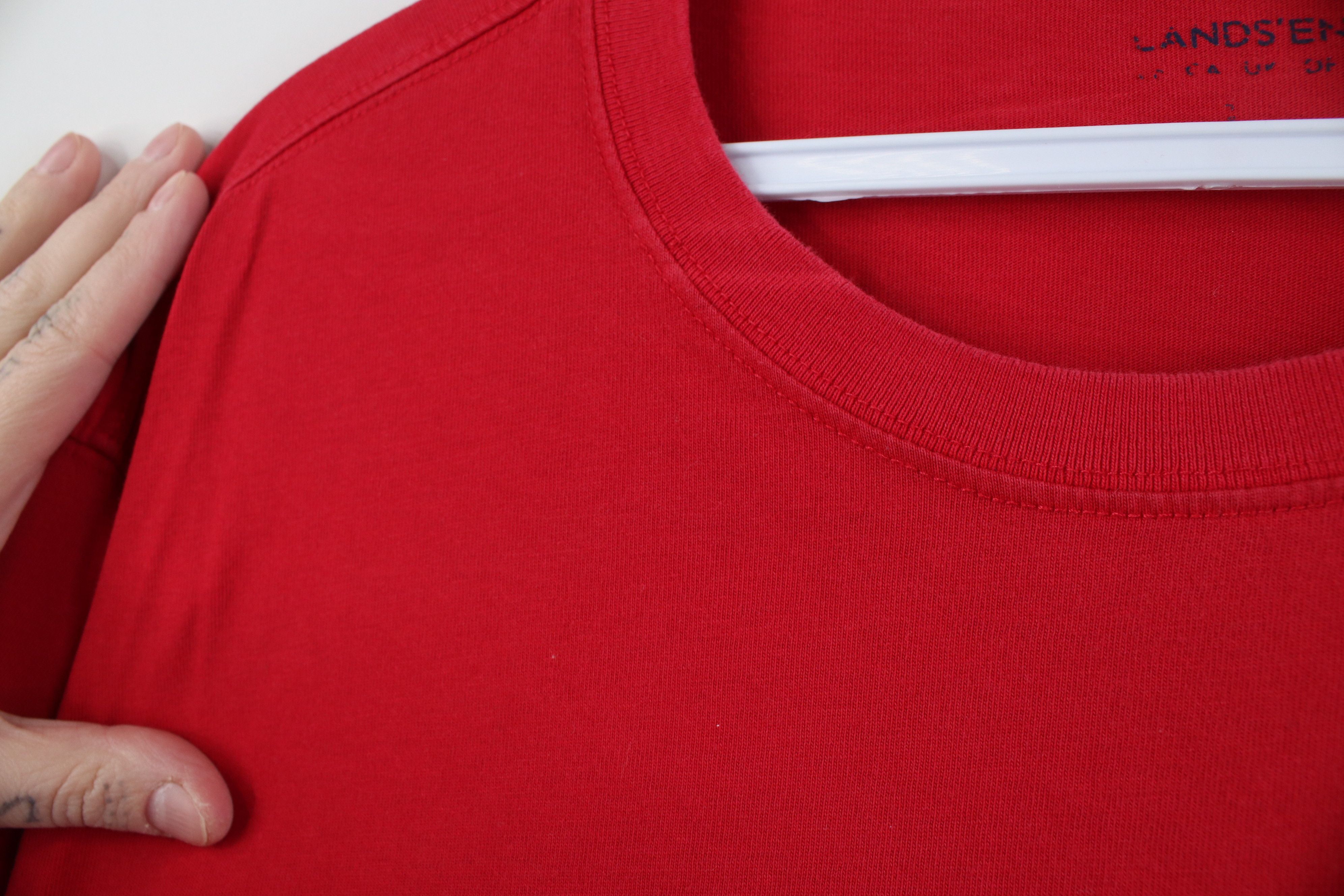 Lands' End Vintage Y2K Lands End Blank Short Sleeve Cotton T-Shirt Red Size US L / EU 52-54 / 3 - 6 Thumbnail
