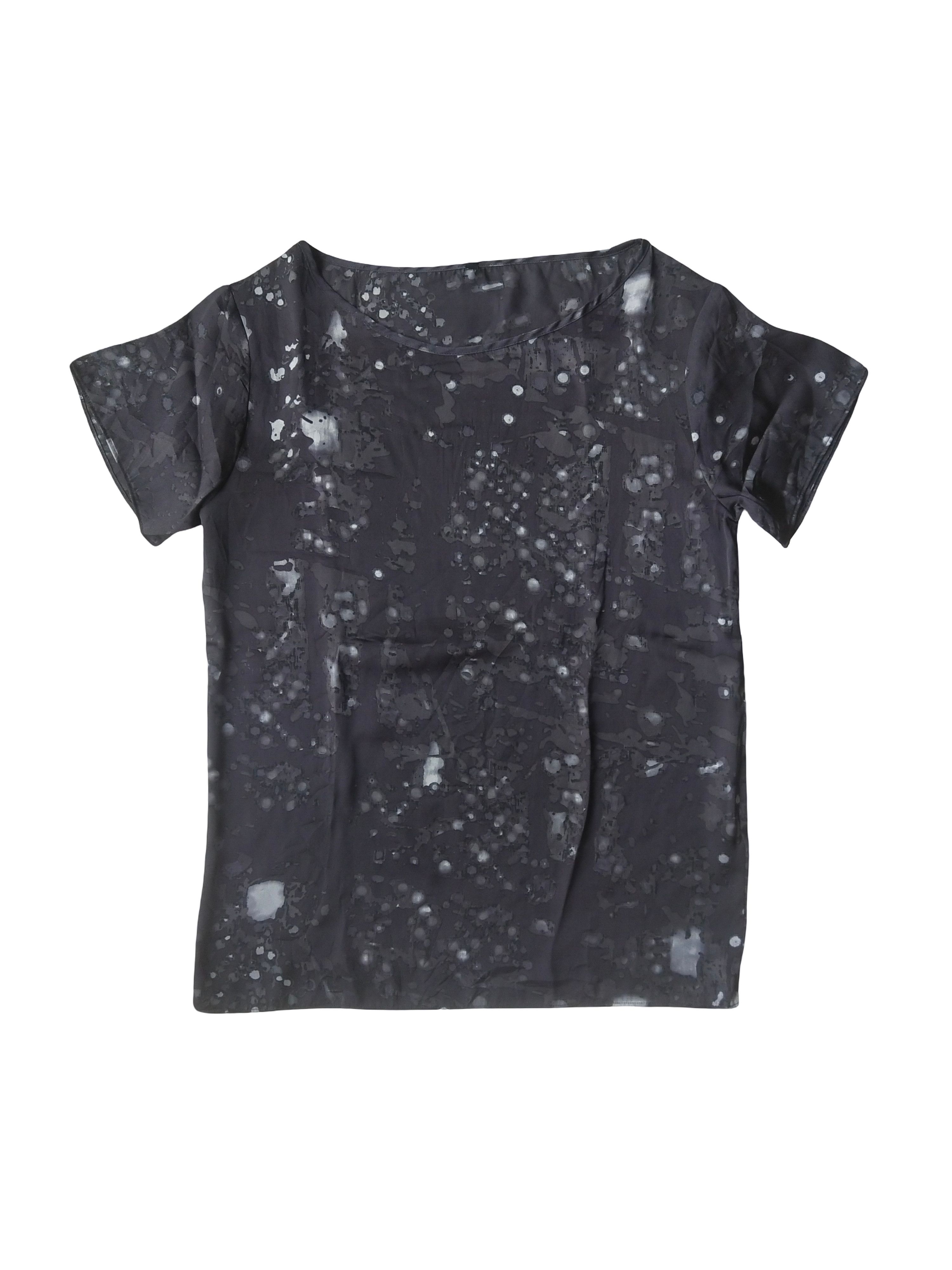United Colors Of Benetton Stile Benetton Abstract Splatter Grunge Flowy Blouse Size M / US 6-8 / IT 42-44 - 1 Thumbnail