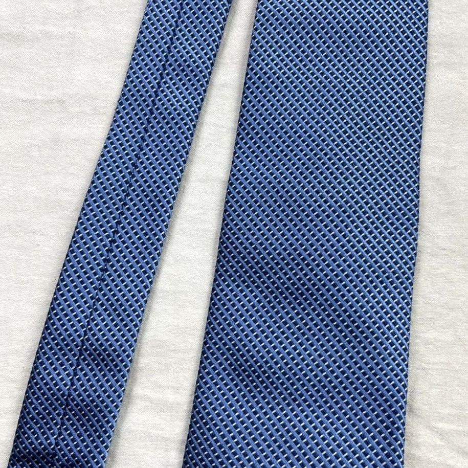 Brooks Brothers Brooks Brothers 346 Necktie Mens Blue Pure Silk Made In USA Check Tie Mens Silk Geometric Pattern Classic 57" One Size Blue Size ONE SIZE - 4 Thumbnail
