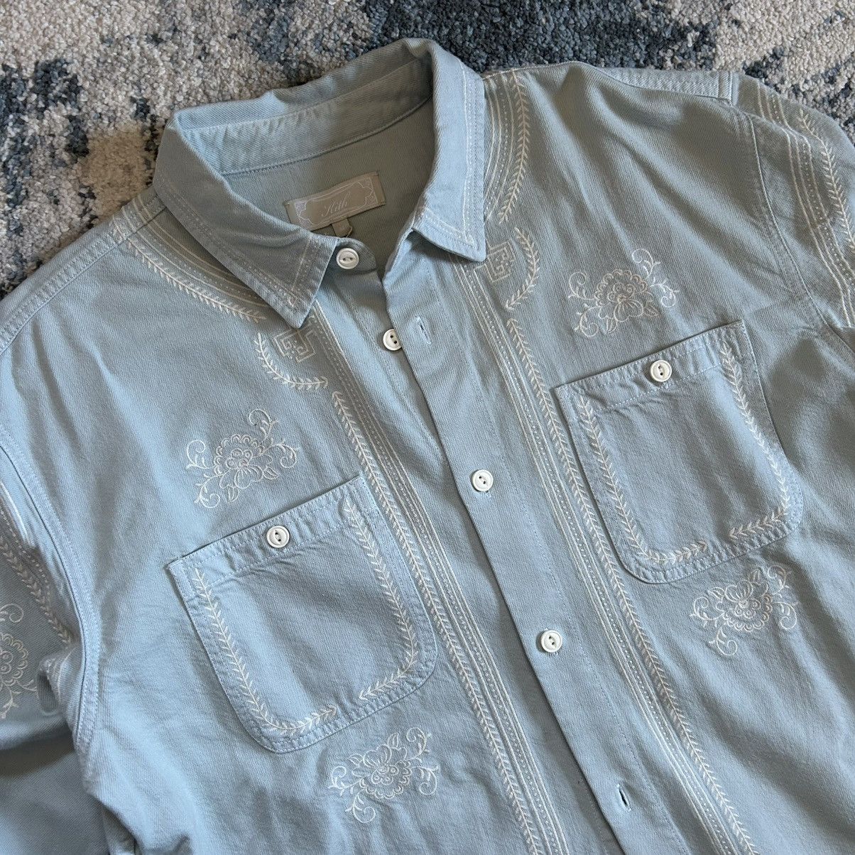 Kith SPRiNG 2024 RAW HEM DENiM APOLLO SHiRT STONE WASH EMBROiDERY Size US M / EU 48-50 / 2 - 5 Thumbnail