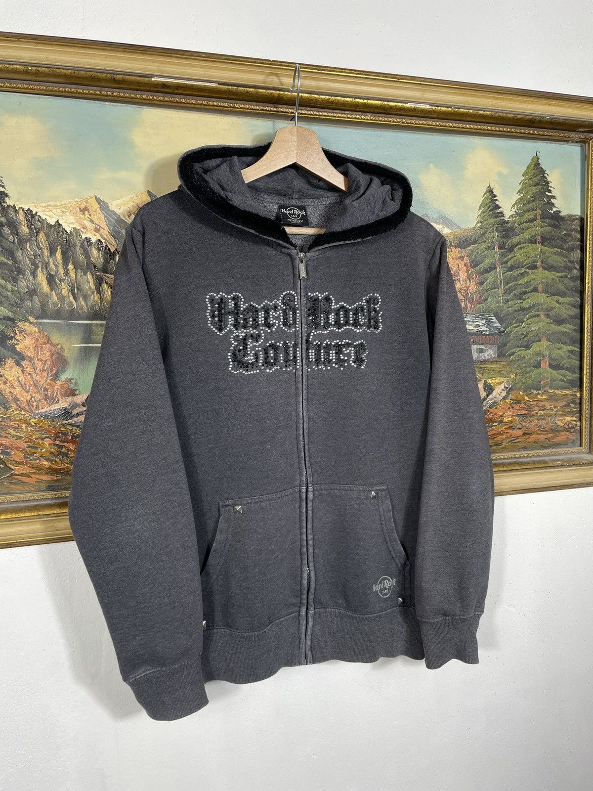 Hard Rock Cafe × Vintage Hard Rock Vintage Y2k Zip Hoodie Sweatshirt Cyber Grunge Size US S / EU 44-46 / 1 - 3 Thumbnail