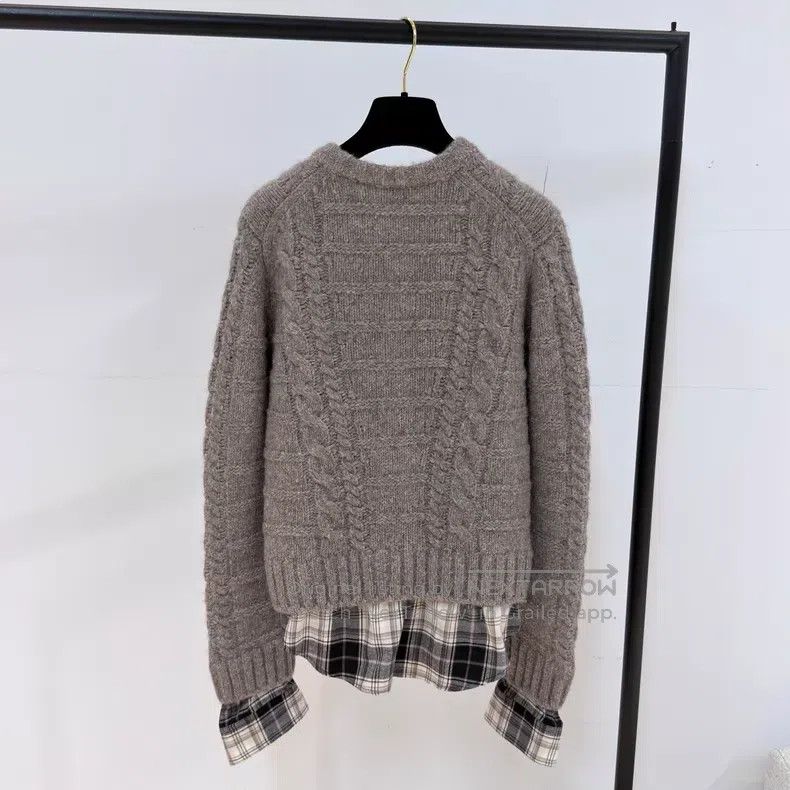 Acne Studios Acne Studios Twisted Cable Pattern Fake Two-Piece Sweater Size S / US 4 / IT 40 - 3 Thumbnail
