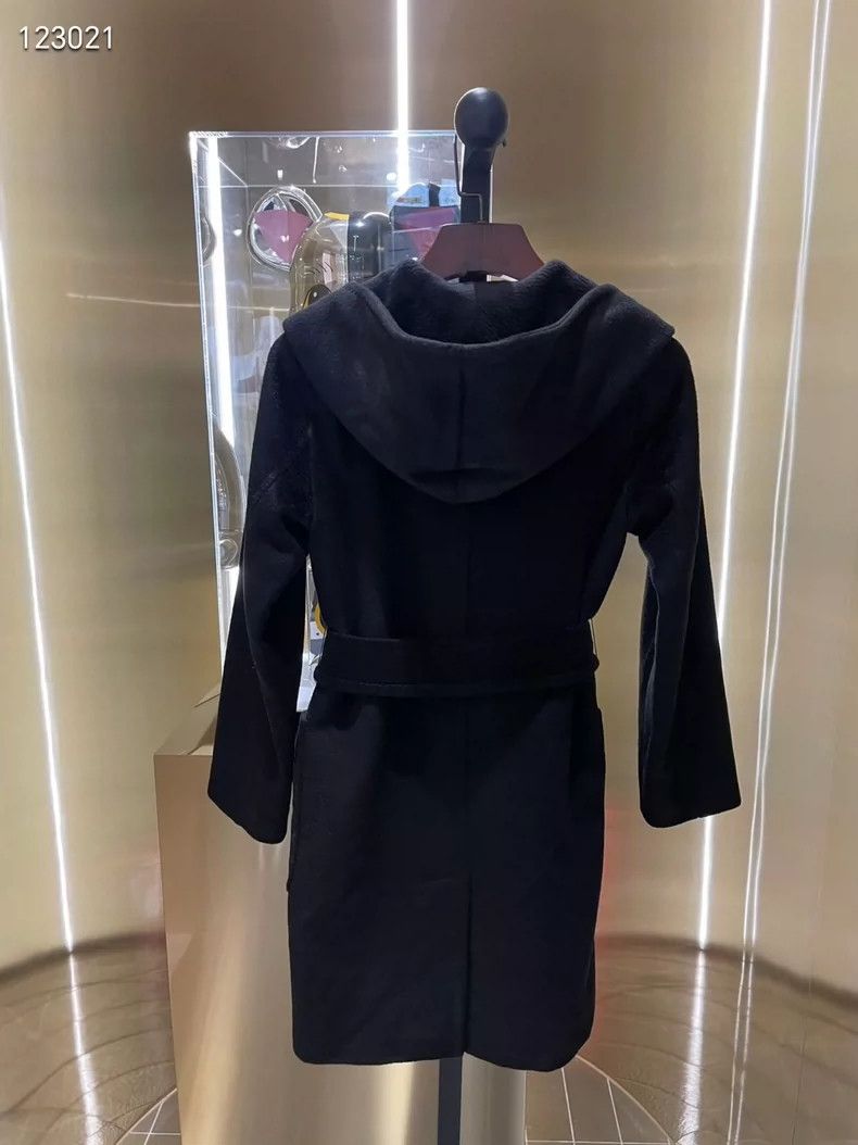 Max Mara Max Mara Black Hooded Coat Classic Size XS / US 0-2 / IT 36-38 - 2 Thumbnail