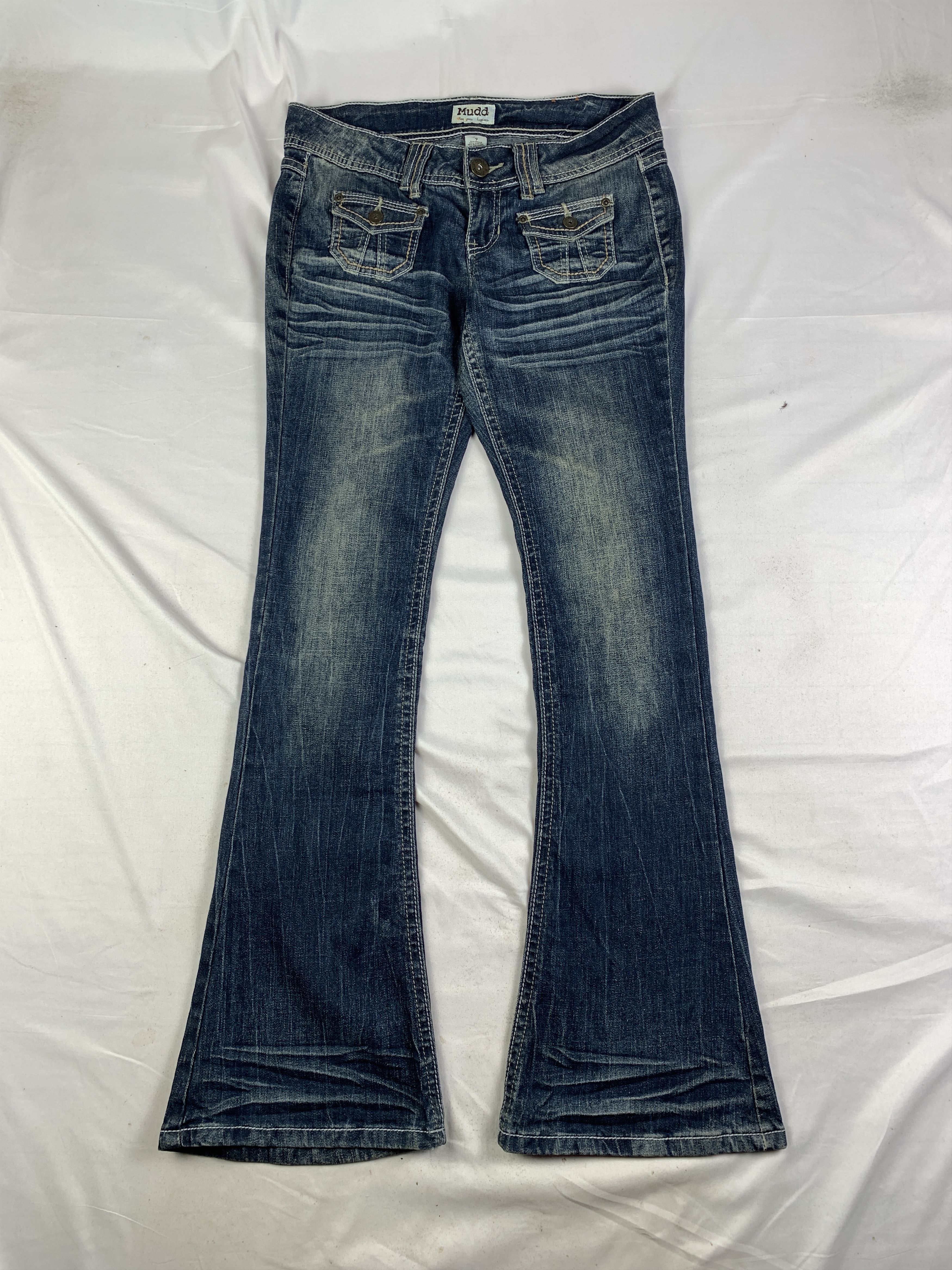 Japanese Brand 2000s Mudd Indigo Blue Flared Jeans (31) Size 31" - 1 Thumbnail