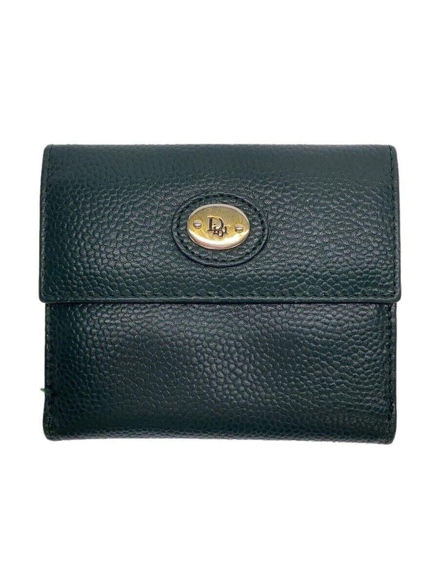 Dior Dior Leather Tri-Fold Wallet Green Size ONE SIZE - 1 Thumbnail
