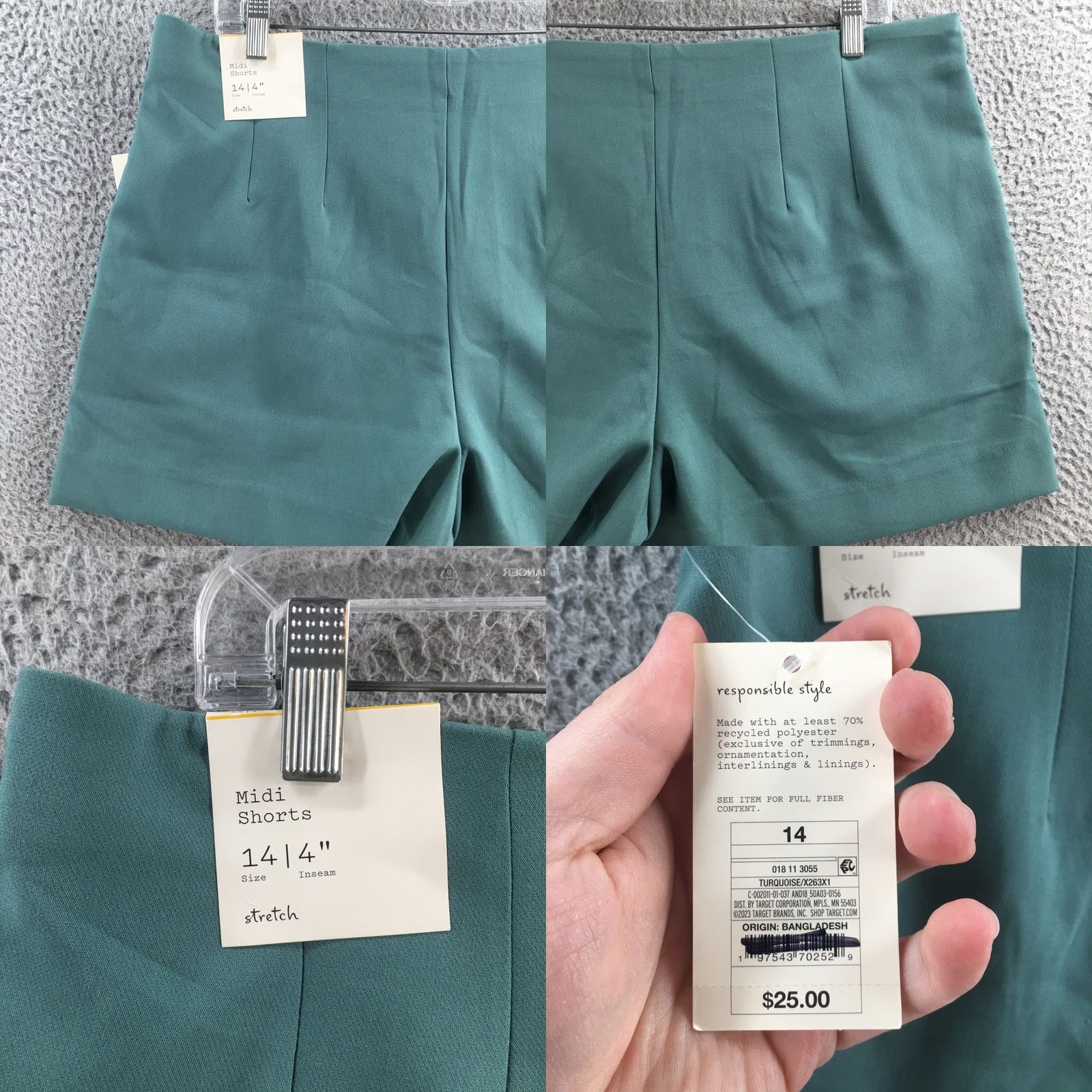 Vintage A New Day Tailored Shorts Womens 14 Turquoise Hi-Rise Casual NEW Shorts Pants Size 36" / US 14 / IT 50 - 9 Thumbnail