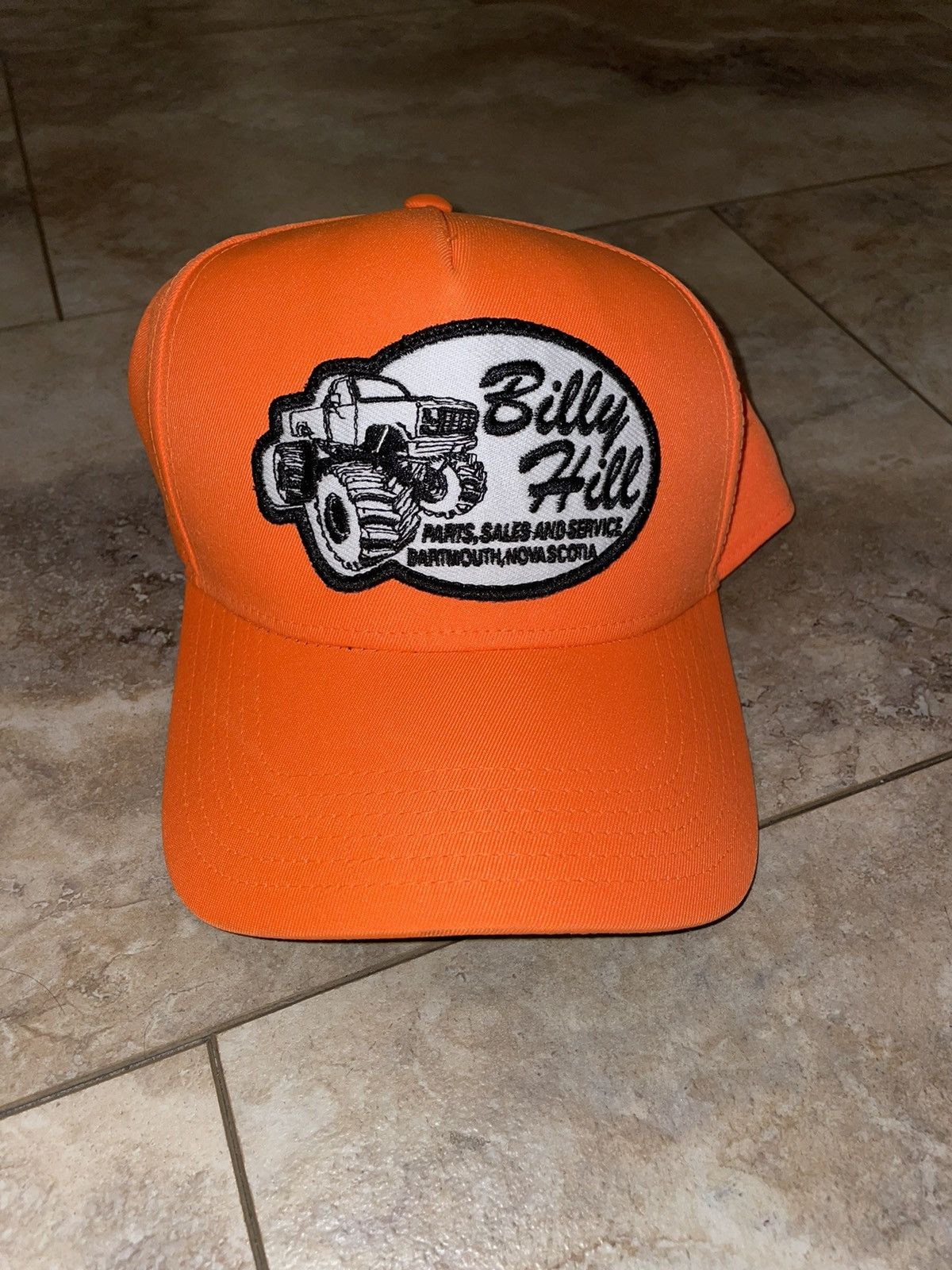 image of Billy Hill Saftey Orange Trucker Snapback Hat, Men's