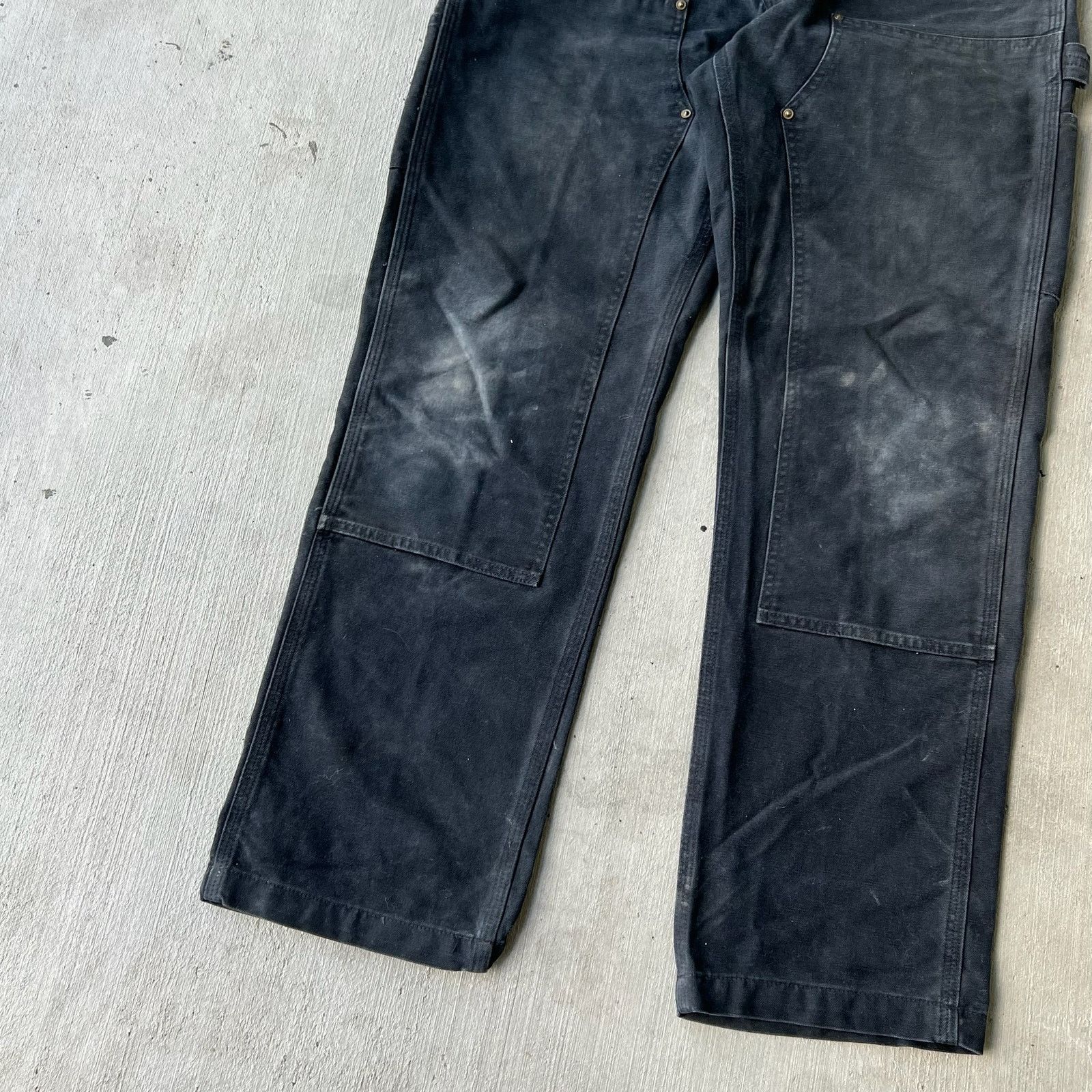 Carhartt × Vintage Carhartt black faded double knee work wear carpenter pants Size US 37 - 3 Thumbnail
