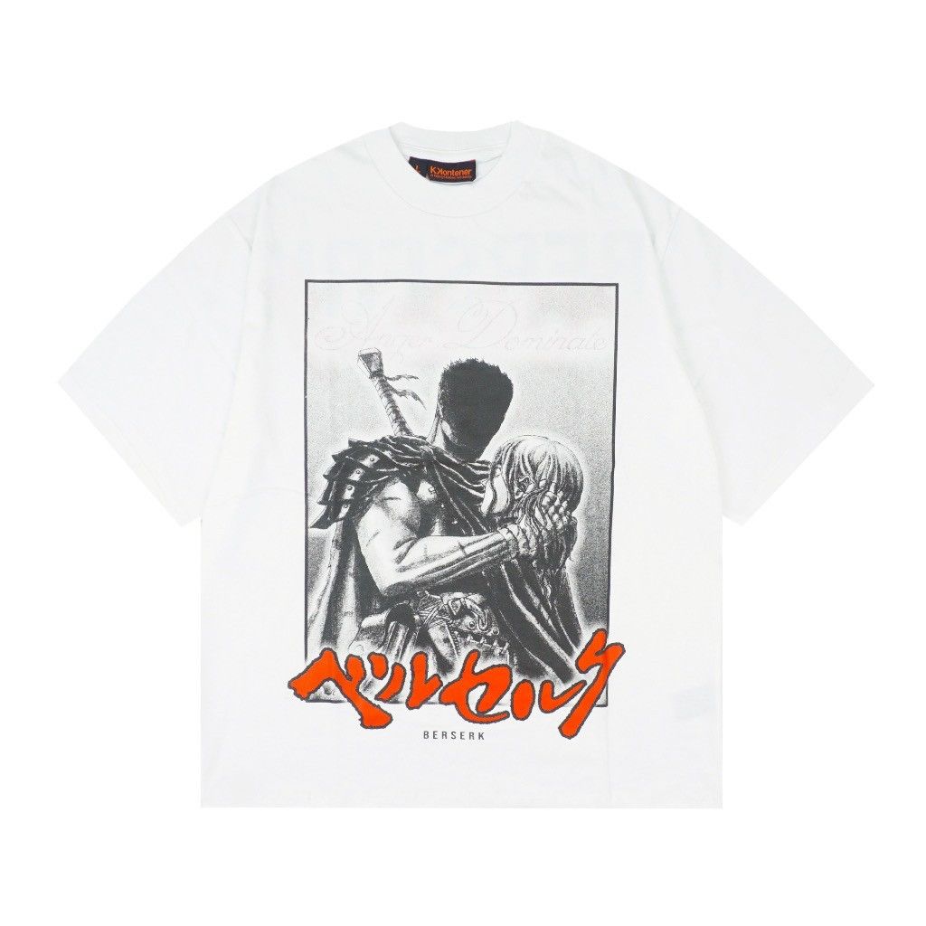 image of Berserk X Anime Tees X Limited Fanmade X Boottlegg in White, Men's (Size Large)