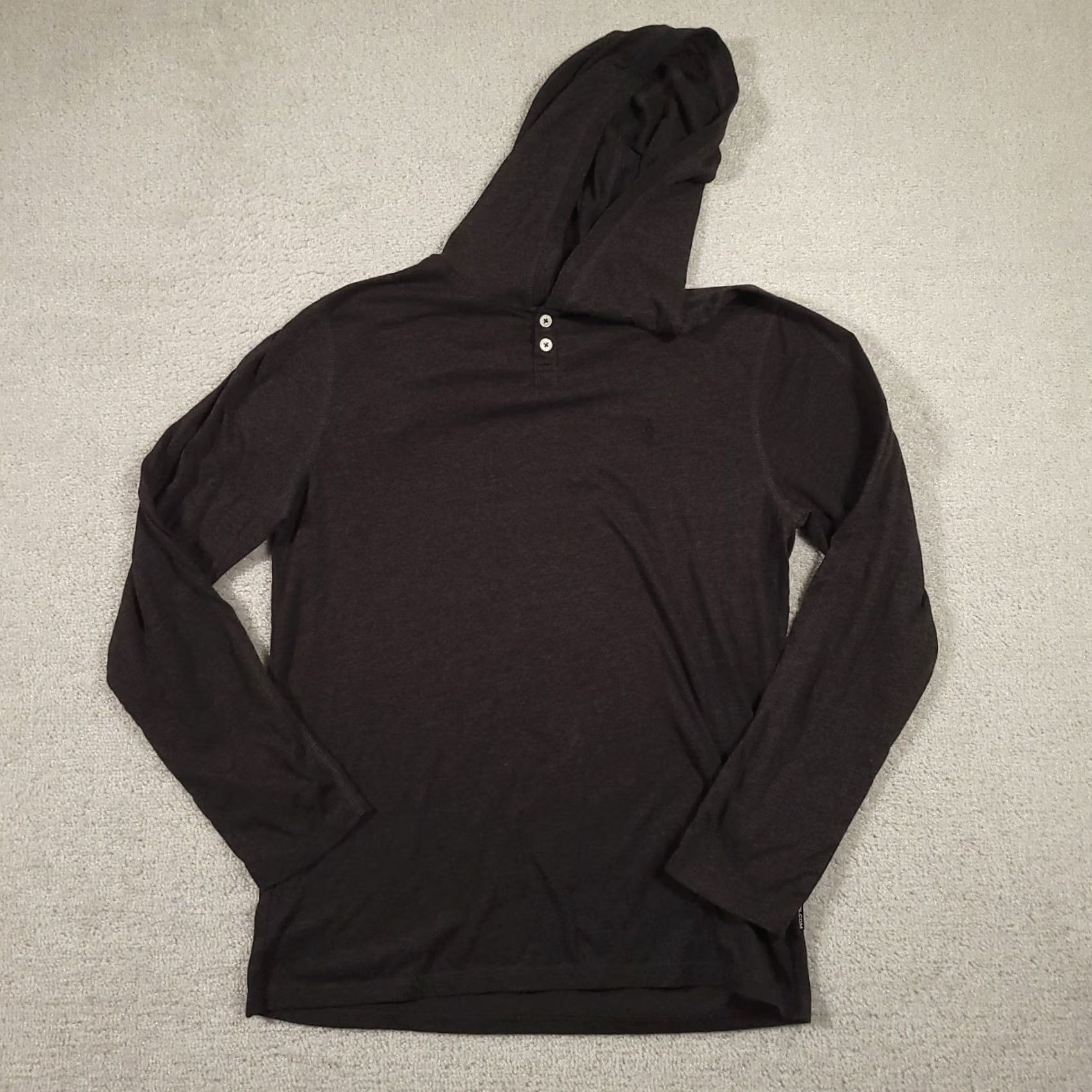 Volcom Volcom Shirt Mens M Gray Hooded Henley Long Sleeve Logo Embroidered Size US M / EU 48-50 / 2 - 2 Thumbnail