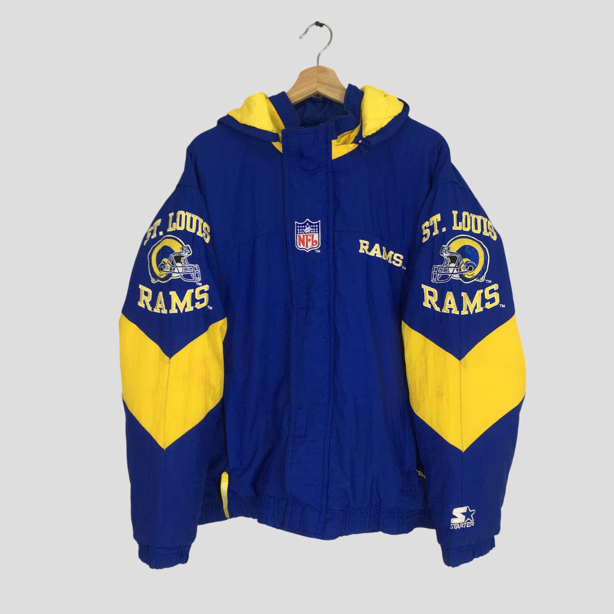 Starter Vintage 90's St. Louis Rams Football Blue Bomber Jacket Size US XL / EU 56 / 4 - 2 Thumbnail