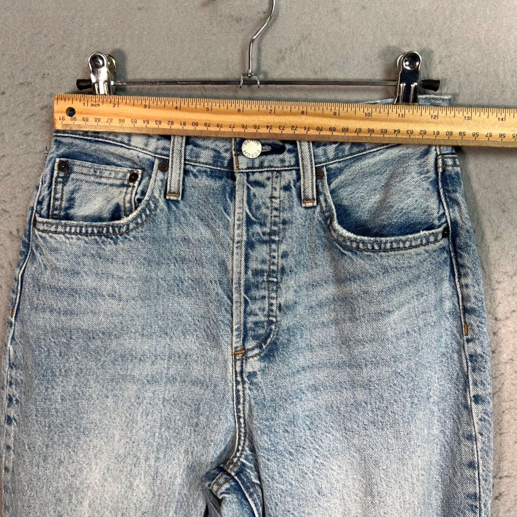 Vintage Denim Forum The Joni Jeans Size 24 High Rise Light Wash Distressed Womens Size 42" / US 20 - 6 Thumbnail