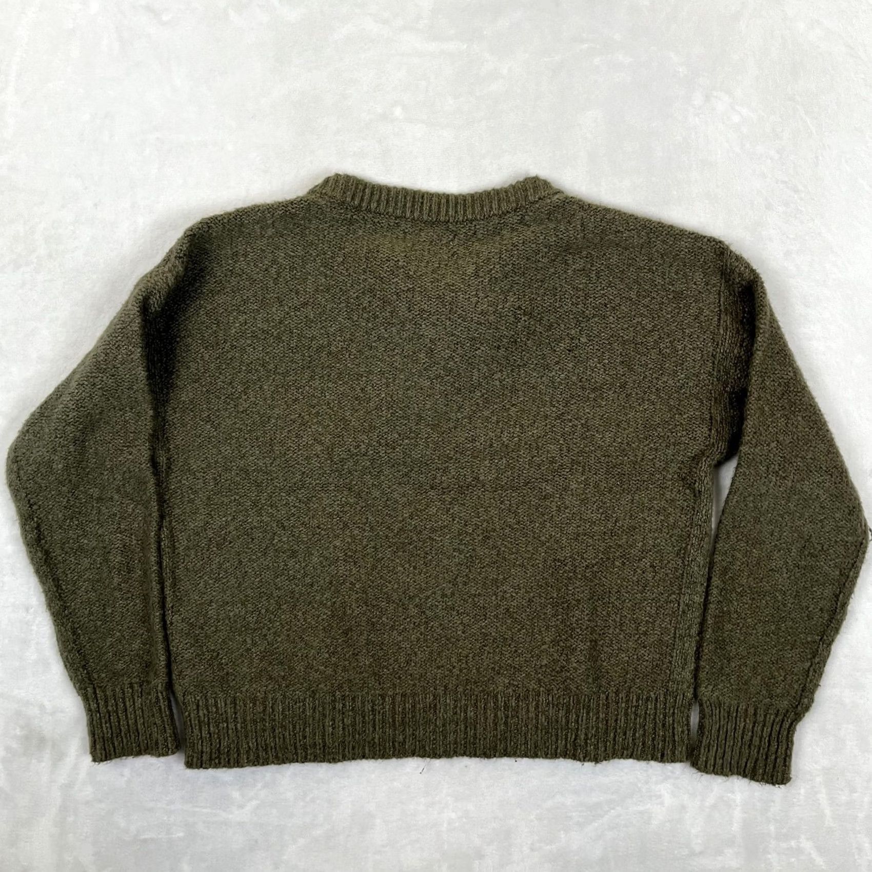 Vintage American Eagle Sweater Womens M Green Lace Up Neck Soft Pullover Chunky Knit Size M / US 6-8 / IT 42-44 - 6 Thumbnail