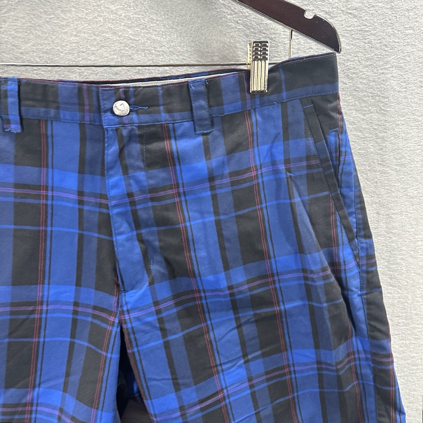 Callaway Callaway Bermuda Golf Shorts Mens 34 Blue Plaid Flat Front Preppy Modern Dad Bermuda Shorts Mens 34 Blue Plaid Golf Casual Workwear Size US 34 / EU 50 - 4 Thumbnail
