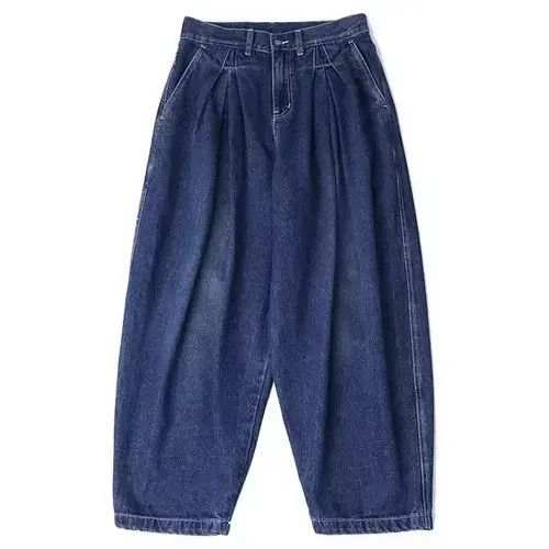 Japanese Brand 20AW Indigo Union Japan Blue Denim Casual Carrot Pants Size US 33 - 4 Thumbnail