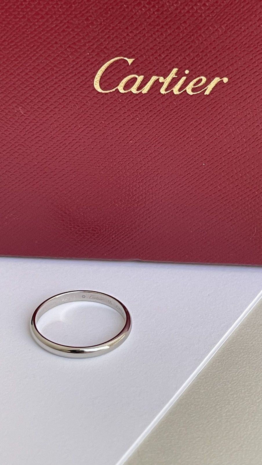 Cartier Cartier 1895 Wedding Band 2.5 mm Platinum 7.25 NEW $1190 Size ONE SIZE - 6 Thumbnail