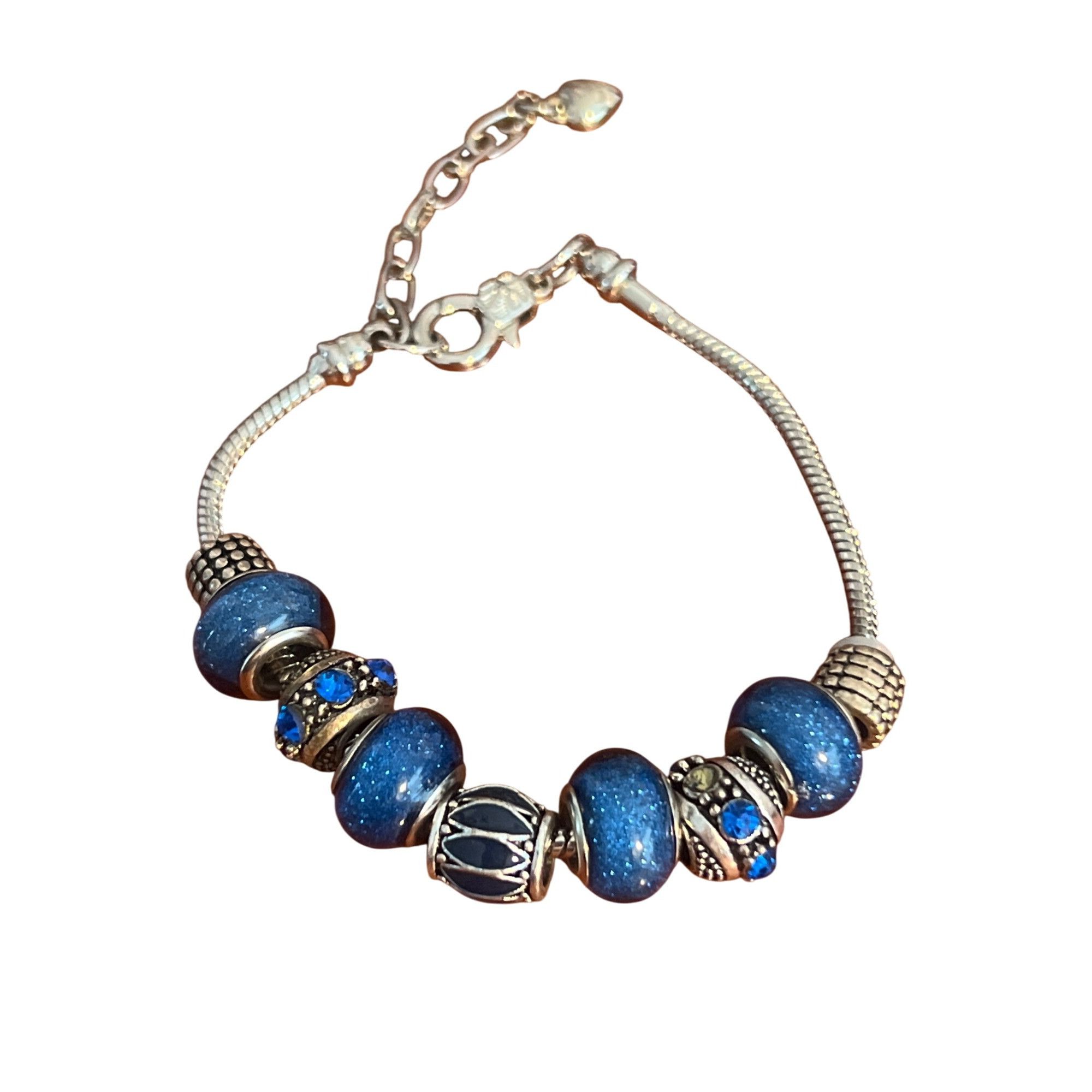 Other Khloelle Charm Bracelet Silver Tone Blue Glitter Add Bead Ad Size ONE SIZE - 1 Thumbnail