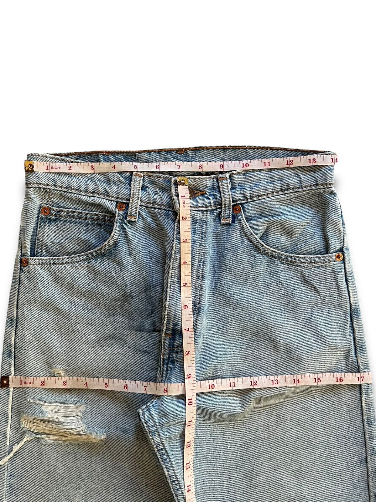 Levi's × Levi's Vintage Clothing Vintage 80s Levis 607 Orange Tab Distressed Loose Jeans Size US 28 / EU 44 - 12 Thumbnail