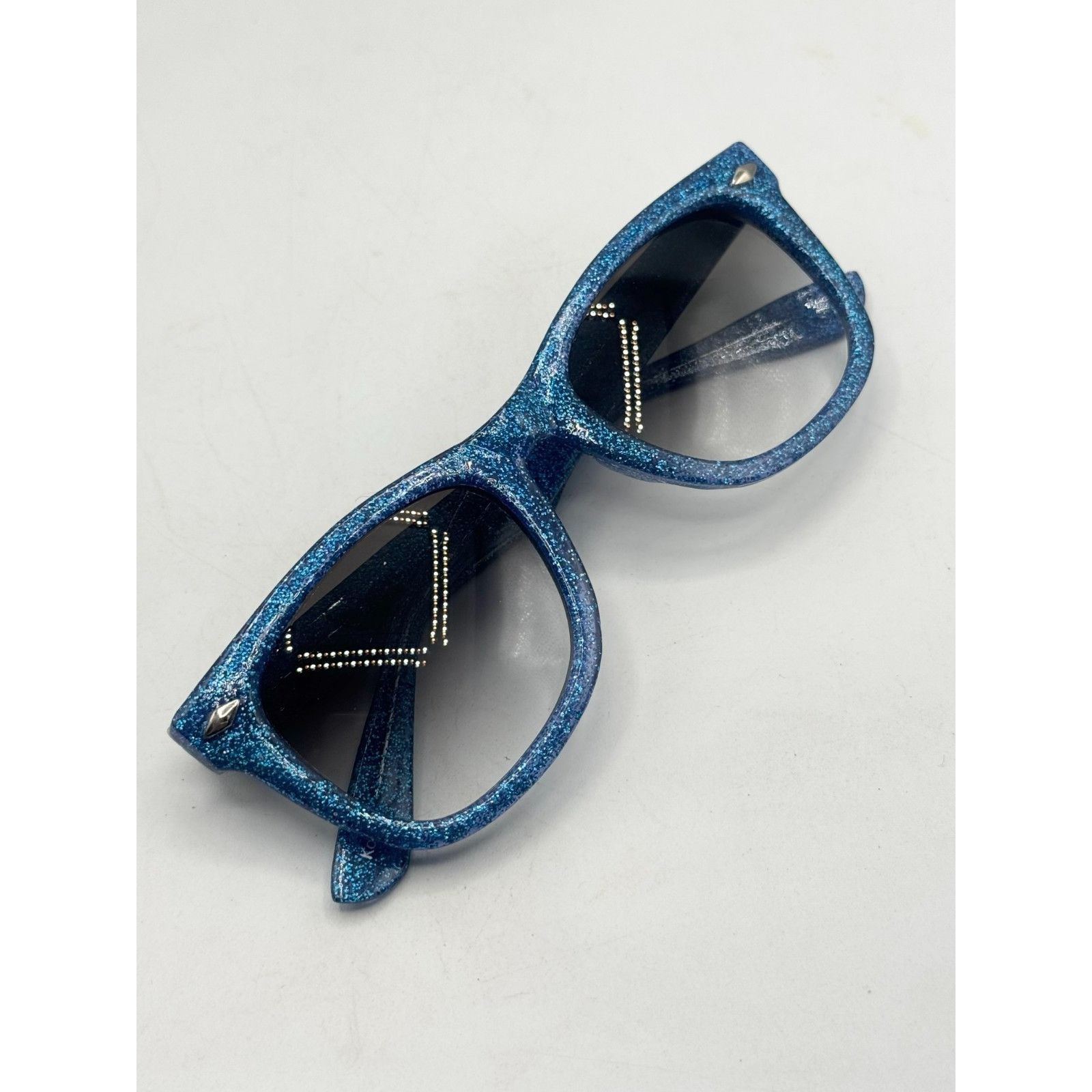Vintage Glitz By Susan Lauter 1980's Blue Glitter Sunglasses Vintage Size ONE SIZE - 3 Thumbnail