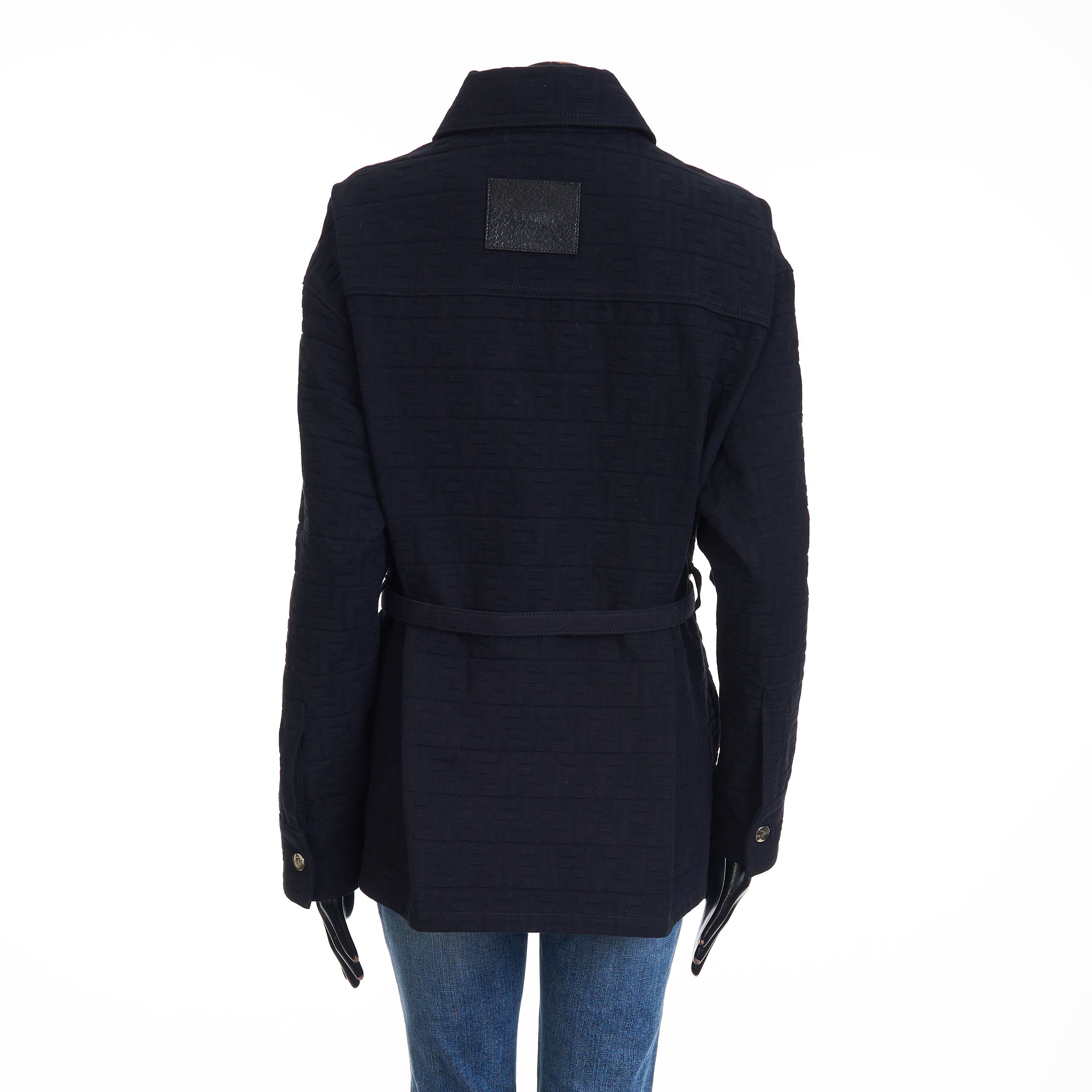 Fendi Go-To Jacket In Blue Jacquard Denim Size L / US 10 / IT 46 - 6 Thumbnail