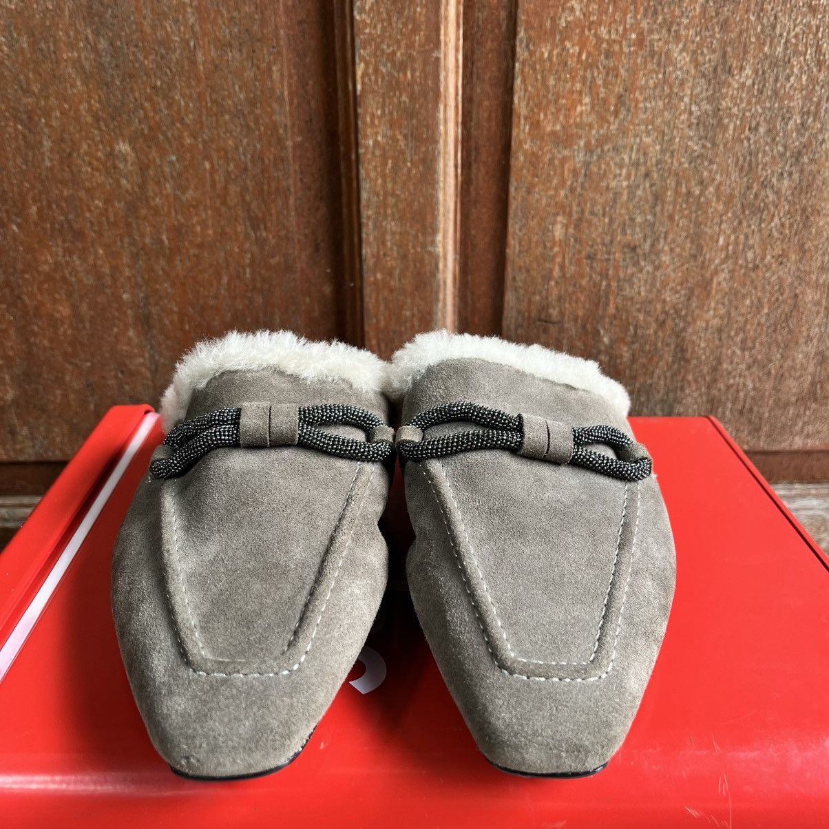 Brunello Cucinelli Brunello cucinelli Embellished suede Slippers/ Mules Size US 8 / IT 38 - 3 Thumbnail