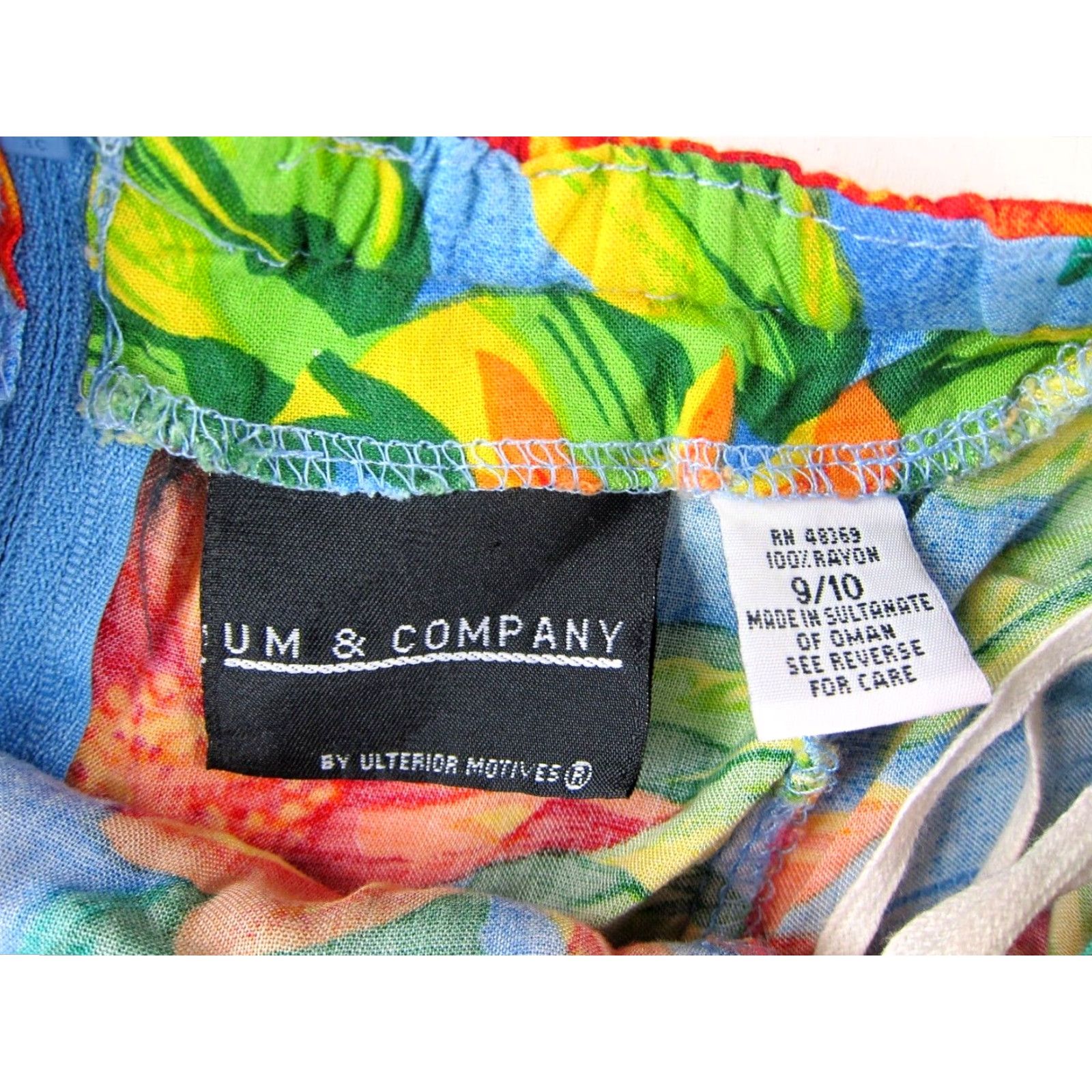 Sunflower VINTAGE UM & COMPANY Blue Orange Yellow Sunflower Flower Rayon Halter Dress M Size M / US 6-8 / IT 42-44 - 3 Thumbnail
