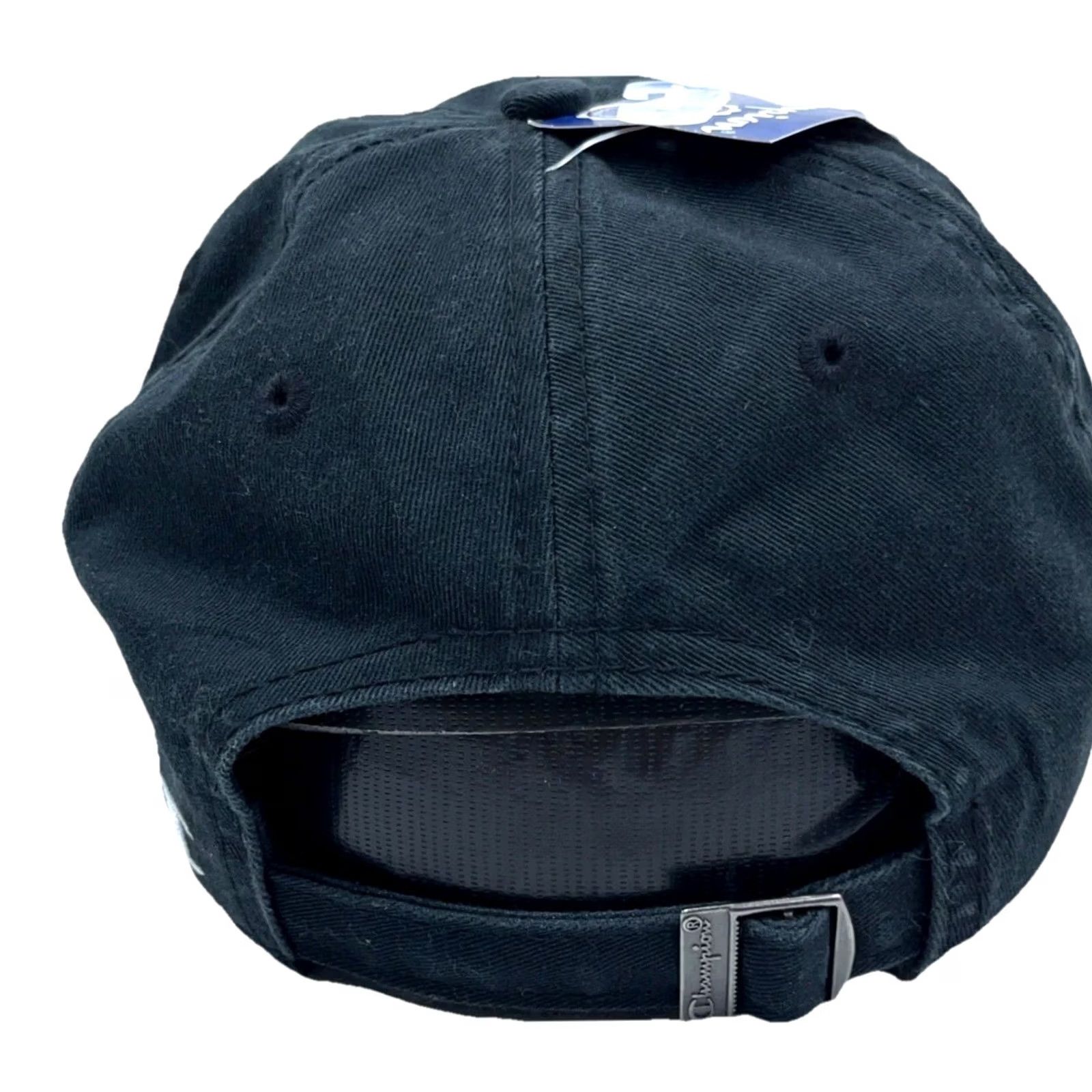 Champion Champion Hat Cap Strap Back Black White Spell Out Logo Gym Dad Baseball Adjust Size ONE SIZE - 5 Thumbnail