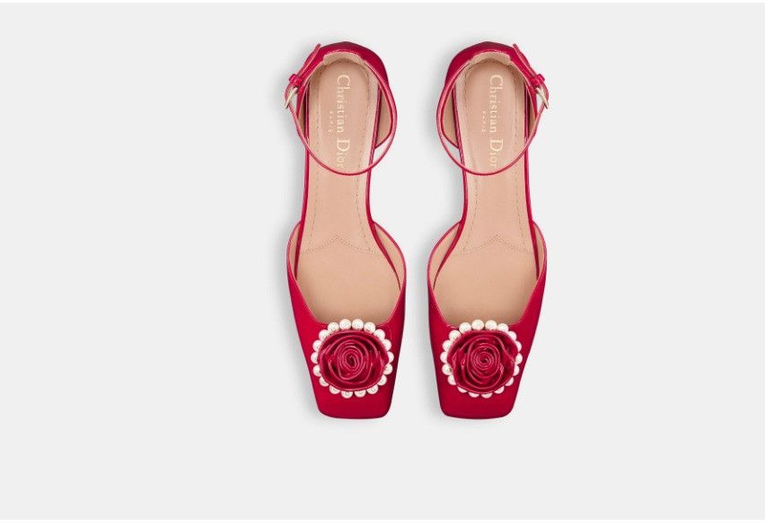 Dior o1w1db10325 414S5 Rose Pumps in Amaryllis Red Size US 12 / IT 42 - 4 Thumbnail