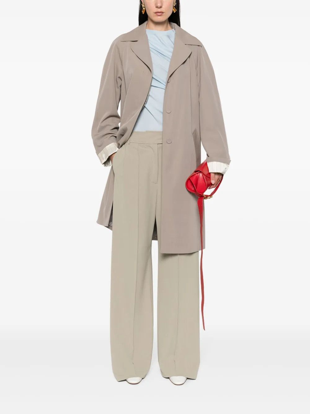 Fendi o1B3y1r0326 Overcoat in Beige Size S / US 4 / IT 40 - 2 Thumbnail