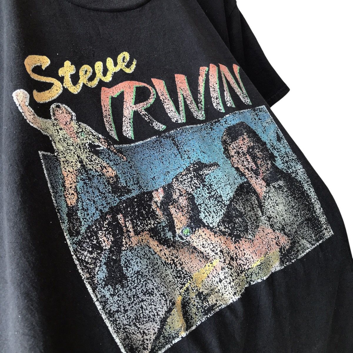 Vintage Steve Irwin The Crocodile Hunter Distressed Print Tee Size US L / EU 52-54 / 3 - 4 Thumbnail