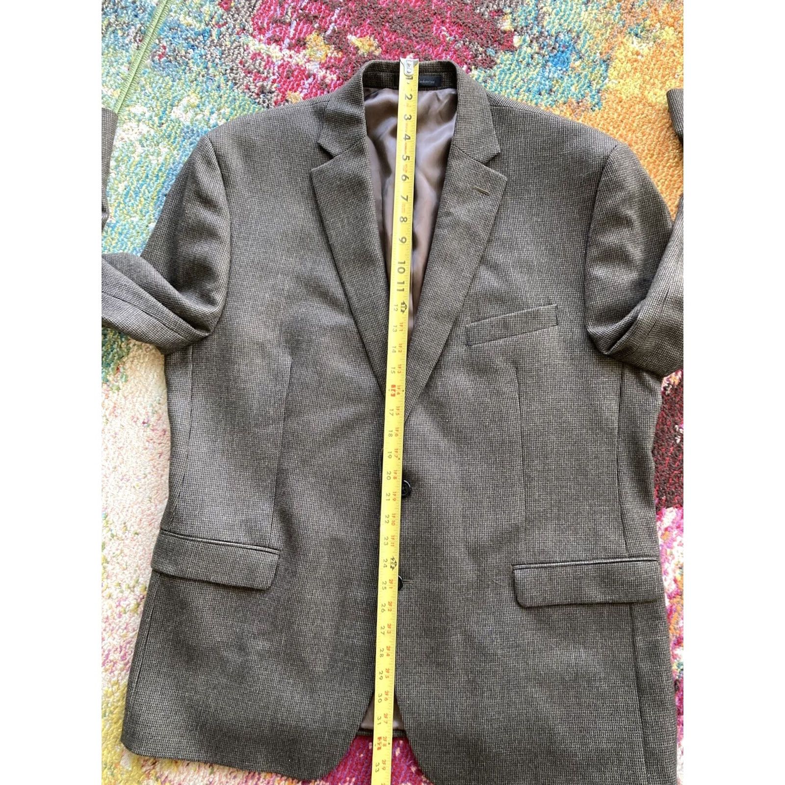 Ralph Lauren Lauren Ralph Lauren Blazer Mens 46R Brown 100% Wool Sport Coat 2 Button Size 46R - 6 Thumbnail