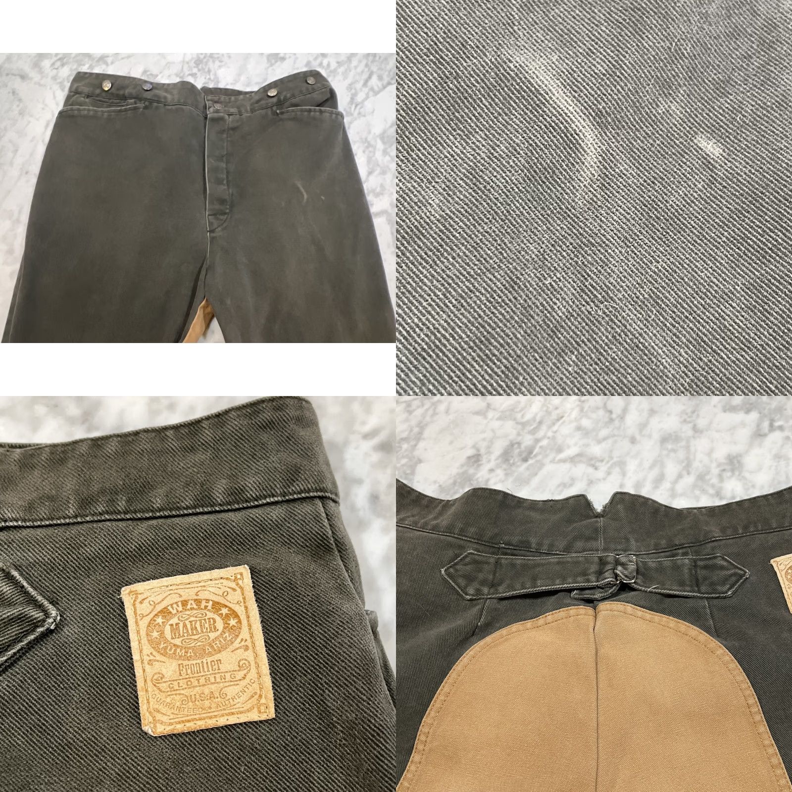 Vintage VINTAGE Wahmaker Jeans 40 Green Frontier Men 40x Tan Button Fly Buckle Back Size US 40 / EU 56 - 8 Thumbnail