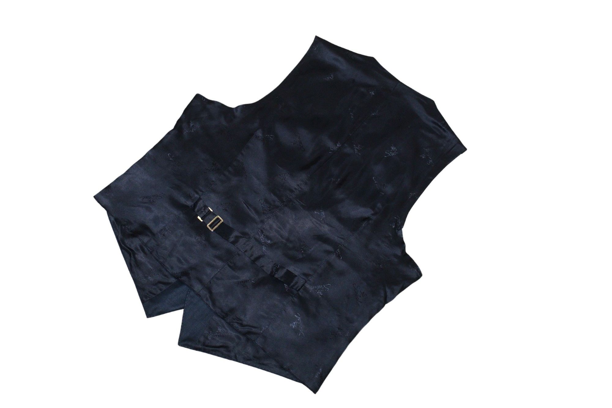 SCABAL Scabal Classic Fit Formal Solid Navy Blue New Wool Waistcoat Size 50S - 5 Thumbnail