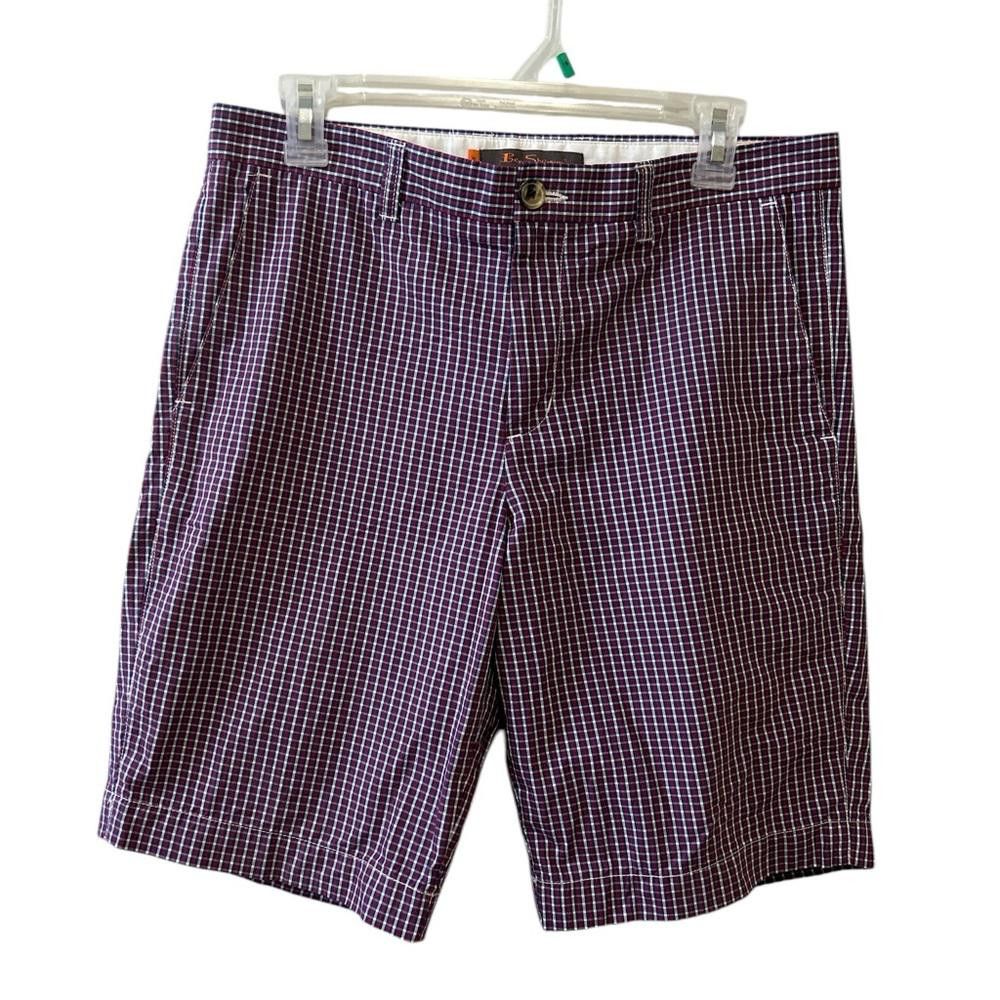 Ben Sherman Ben Sherman Men's Red & White Checked Shorts Size 30 Size US 30 / EU 46 - 1 Thumbnail