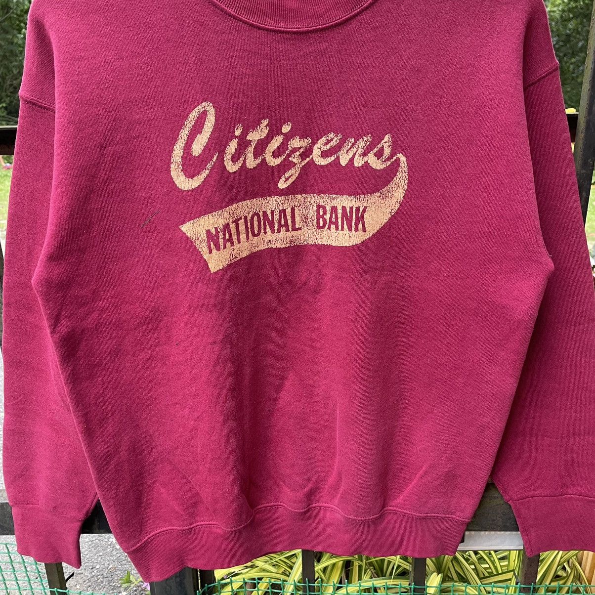 Fruit Of The Loom 🔥Vintage 90s Citizens National Bank Sweatshirts Size US S / EU 44-46 / 1 - 4 Thumbnail