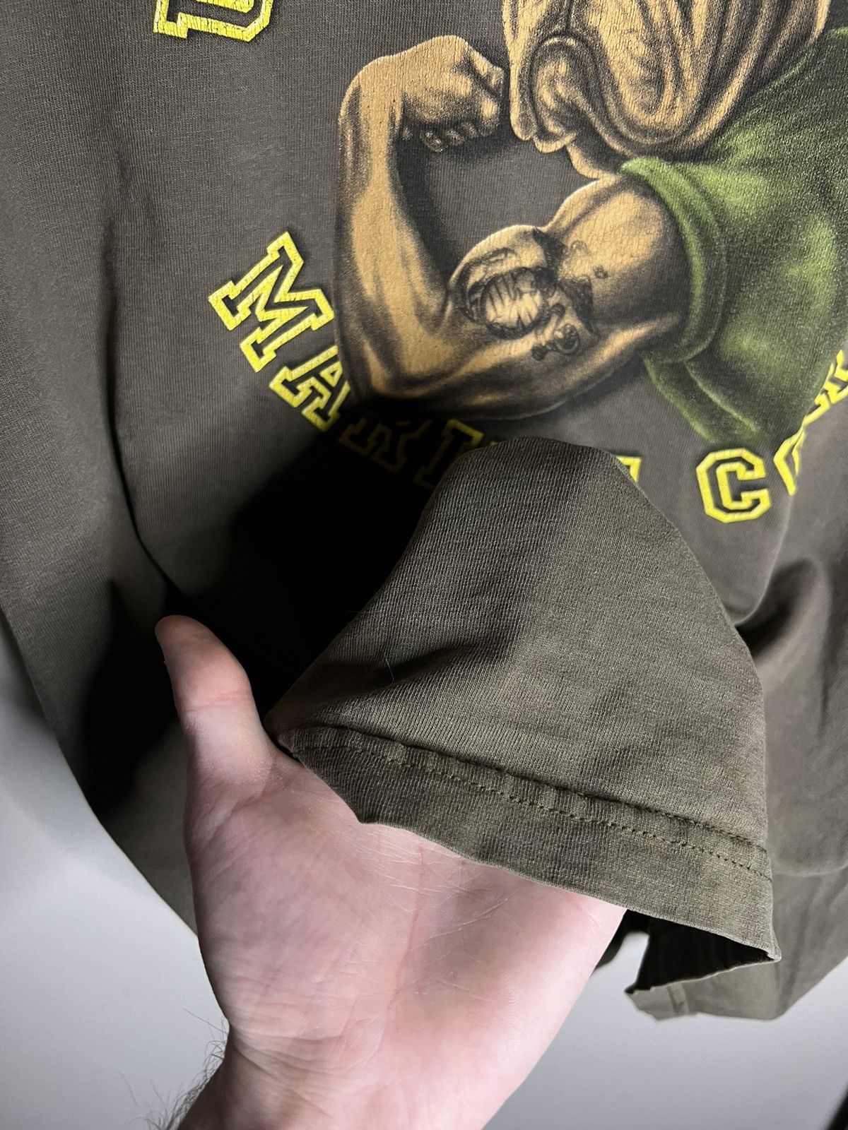 Vintage Vintage 00s Thrashed United States Marines Devil Dog Tee Size US L / EU 52-54 / 3 - 4 Thumbnail