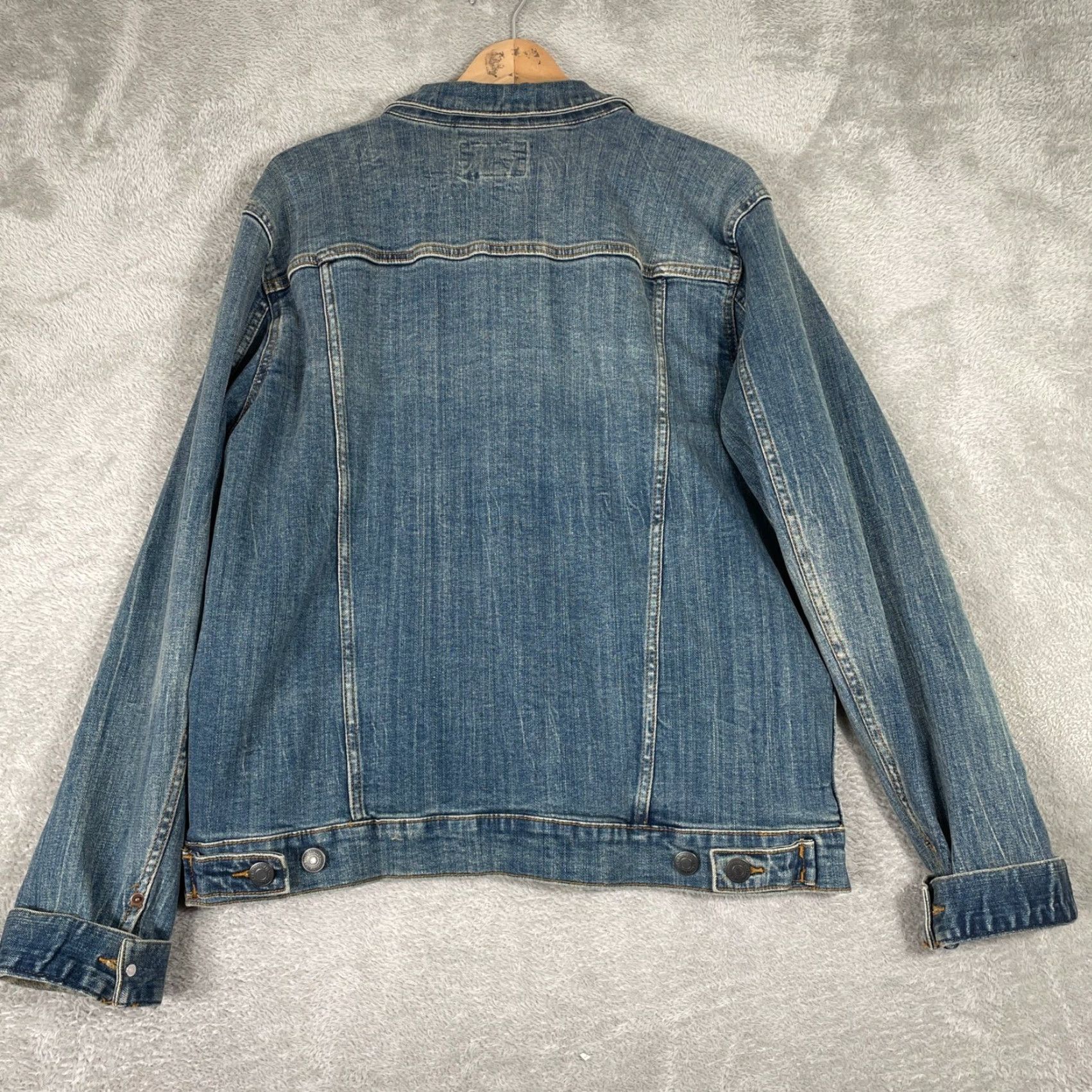 Aeropostale Aeropostale Denim Jacket Women L Blue Trucker Cotton Stretch Basic Jacket Bohemian Casual Everyday Vintage? No (omit) Size L / US 10 / IT 46 - 6 Thumbnail
