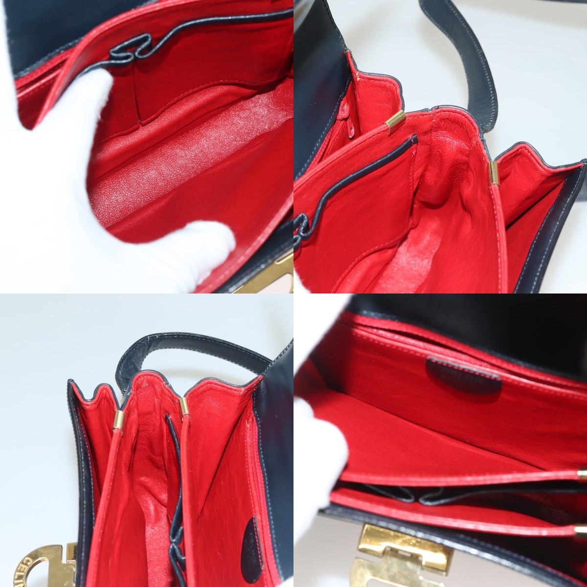 Celine CELINE Shoulder Bag Leather Navy Gold Size ONE SIZE - 12 Thumbnail