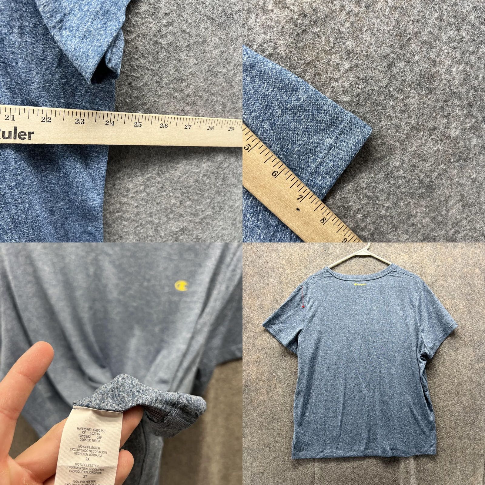 Champion VINTAGE Champion Shirt Women 2X Heather Blue Athletic Performance Crewneck Polyester Casual Size XXL / US 16-18 / IT 52-54 - 8 Thumbnail